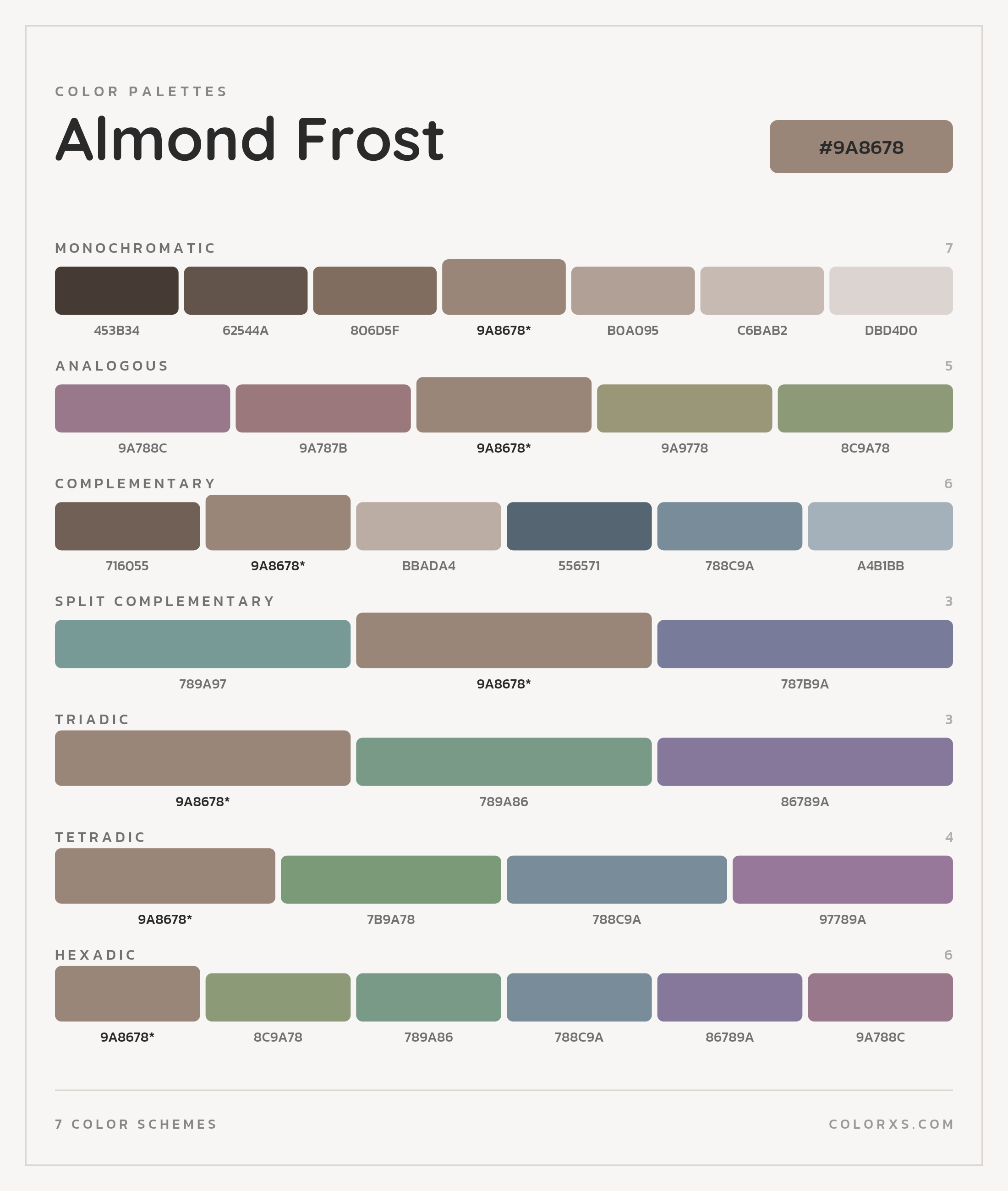Almond Frost Color Scheme Palettes