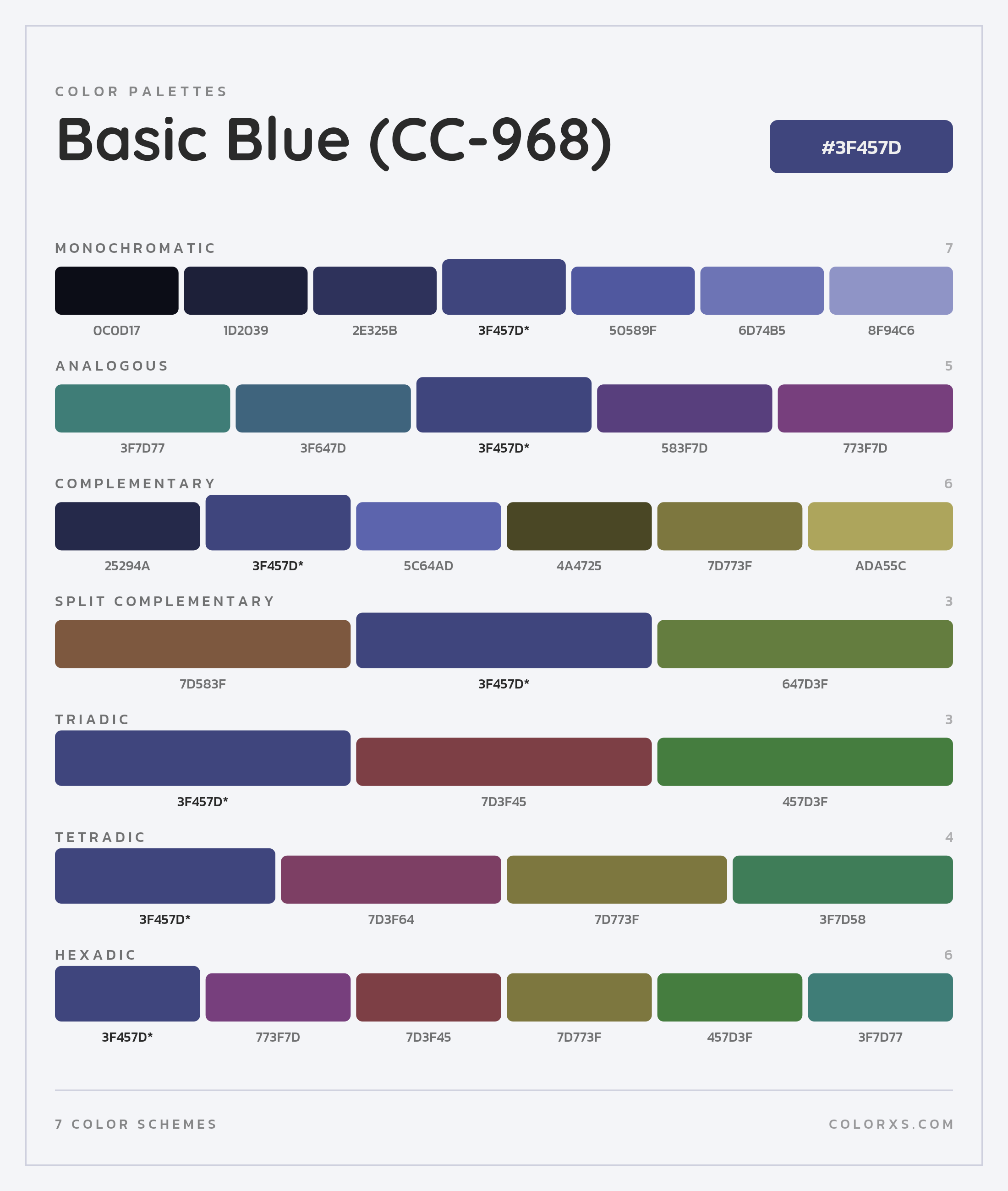 Basic Blue (CC-968) Color Scheme Palettes