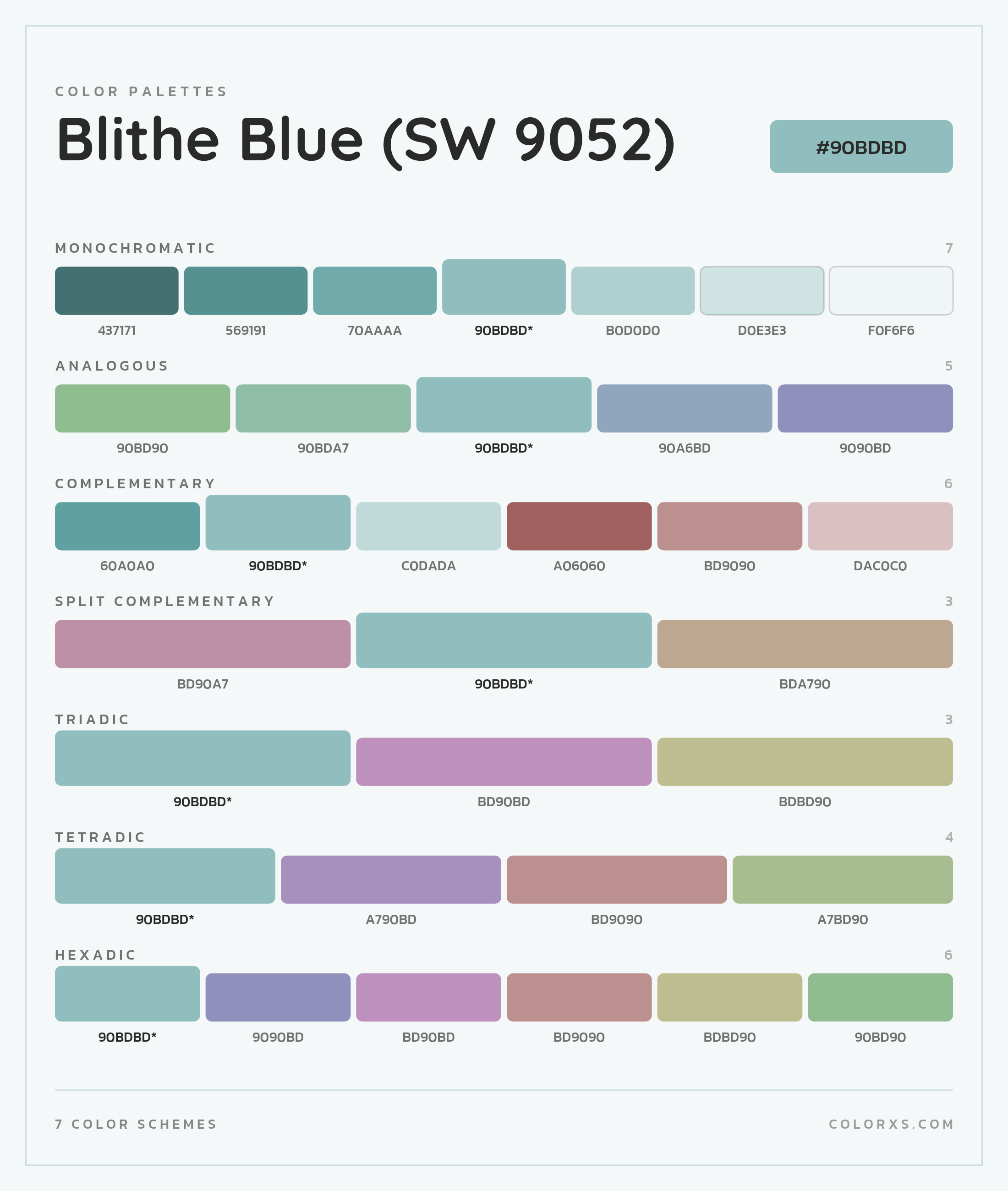 Blithe Blue (SW 9052) Color Scheme Palettes