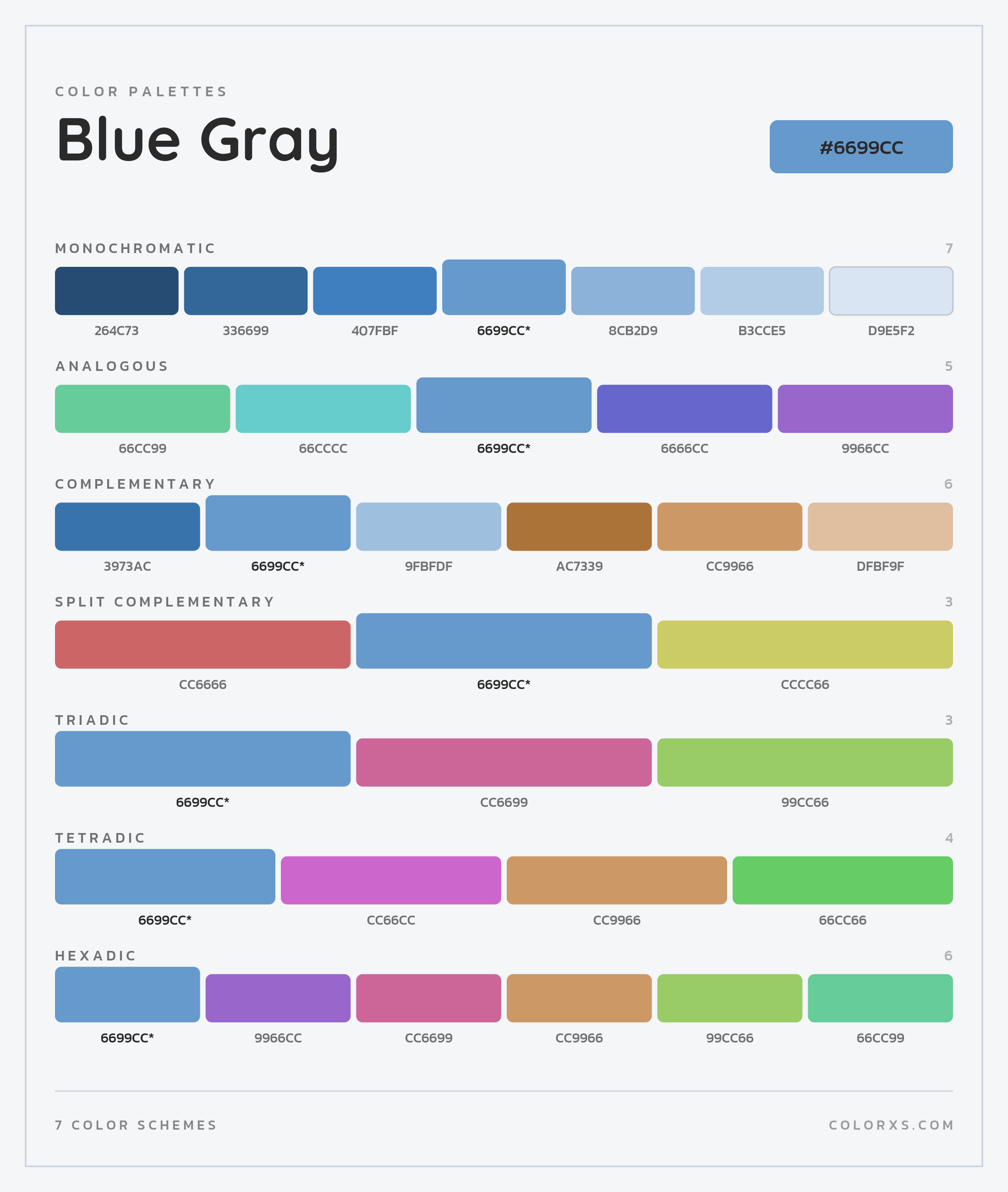Blue Gray Color Scheme Palettes