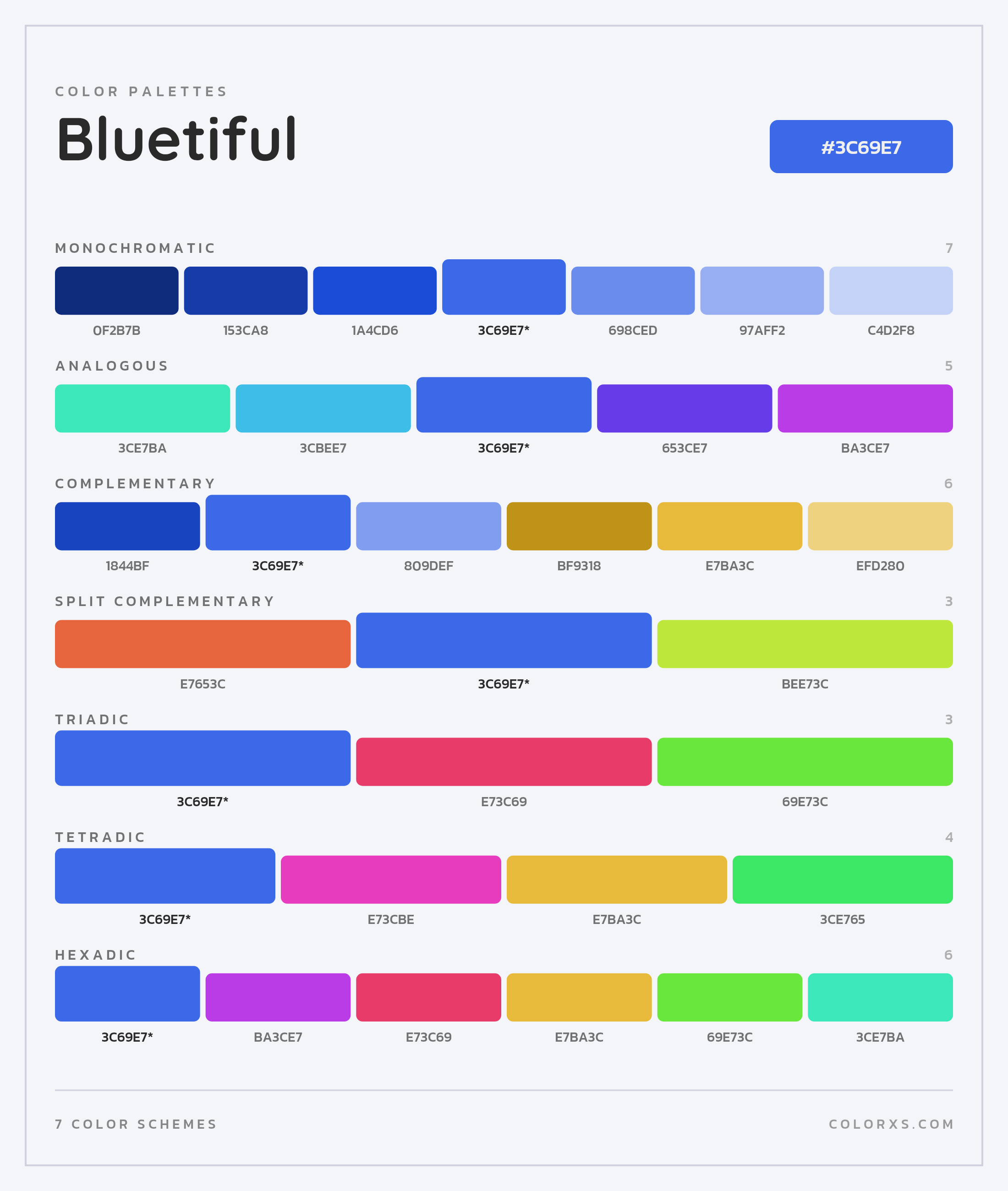 Bluetiful Color Scheme Palettes