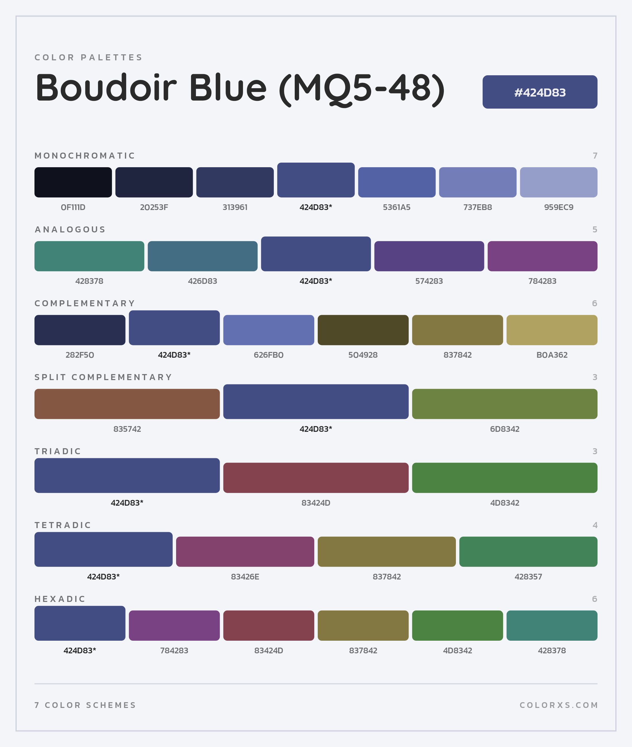 Boudoir Blue (MQ5-48) Color Scheme Palettes