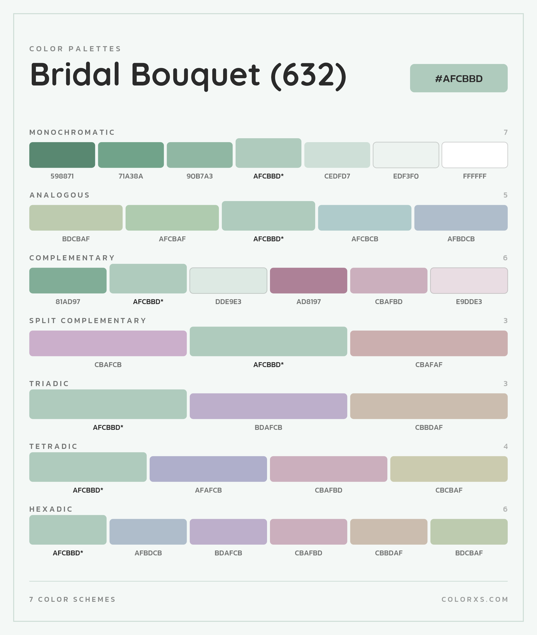 Bridal Bouquet (632) Color Scheme Palettes