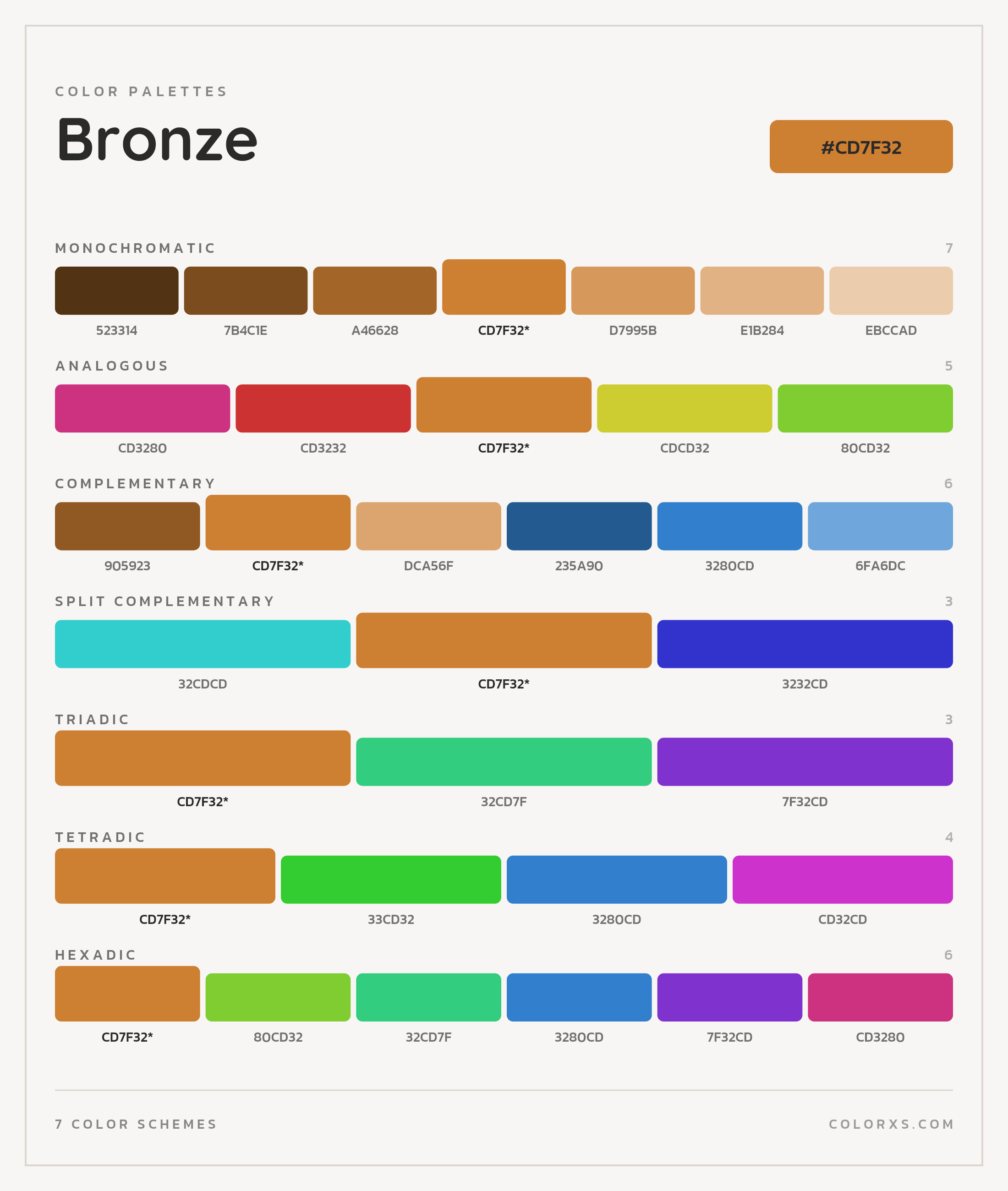 Bronze Color Scheme Palettes