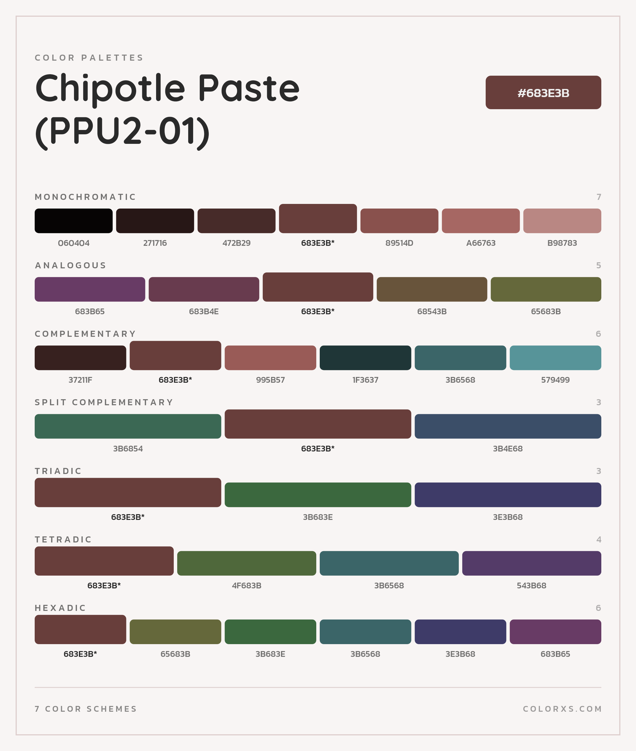Chipotle Paste (PPU2-01) Color Scheme Palettes