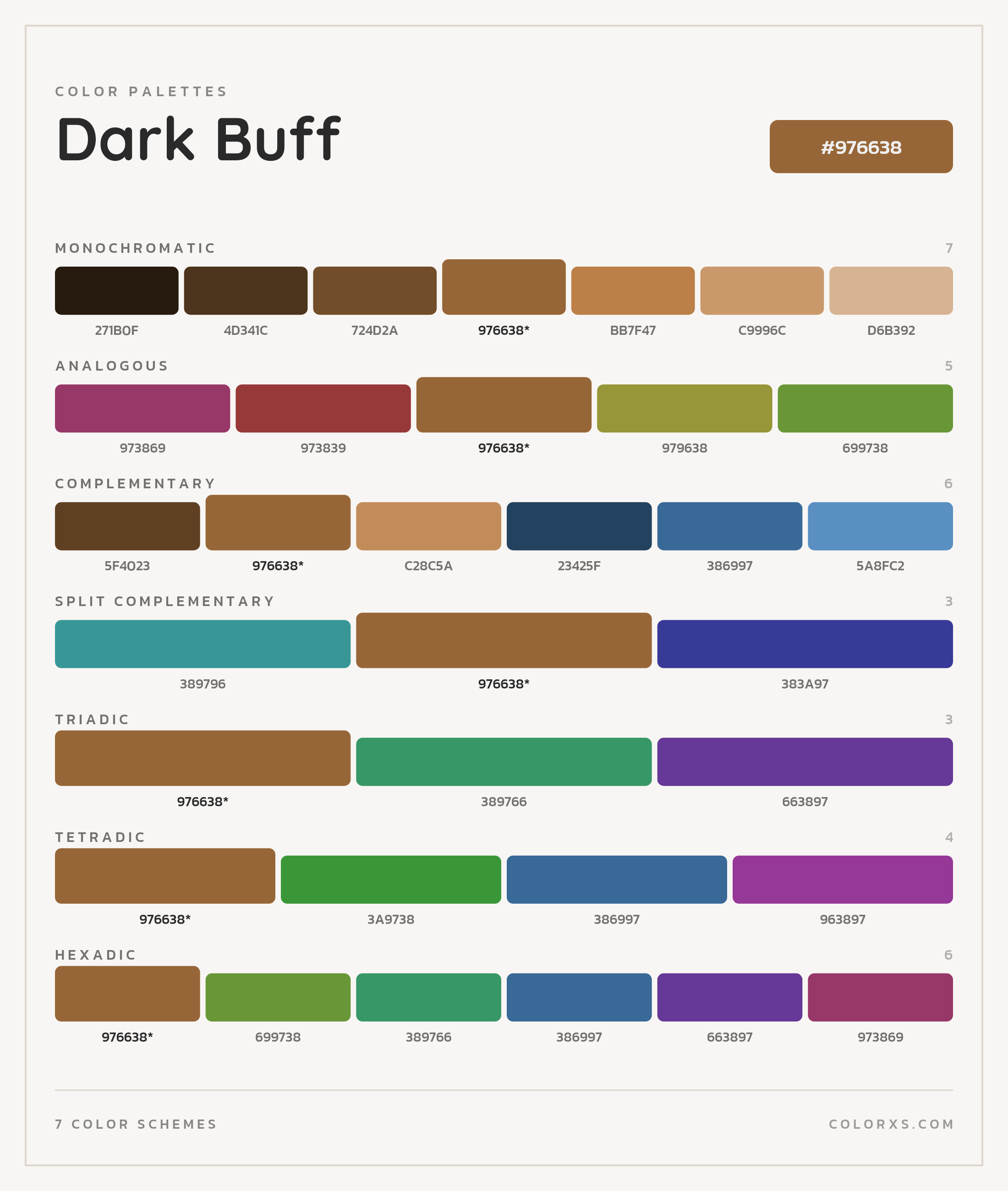 Dark Buff Color Scheme Palettes