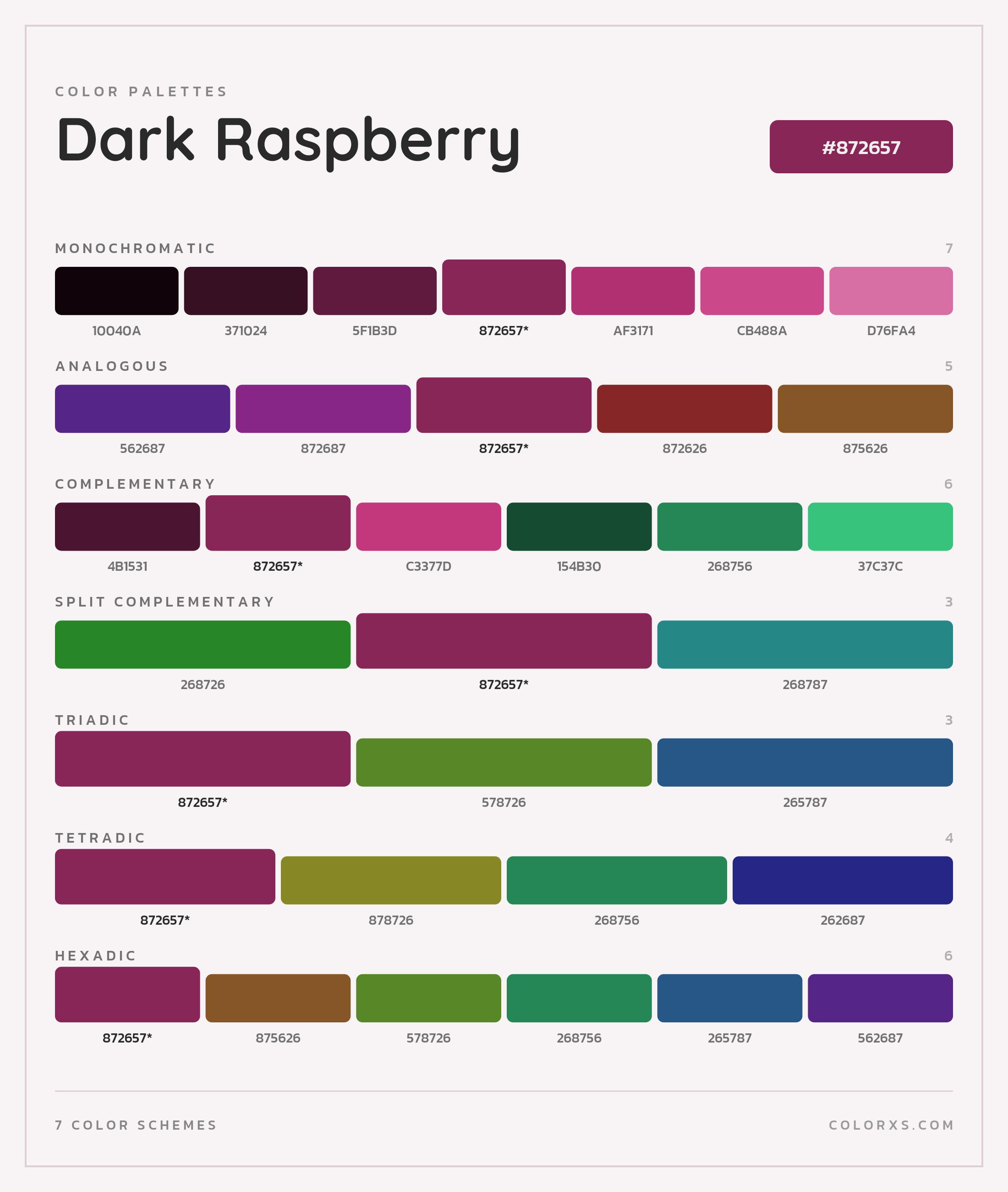 Dark Raspberry Color Scheme Palettes