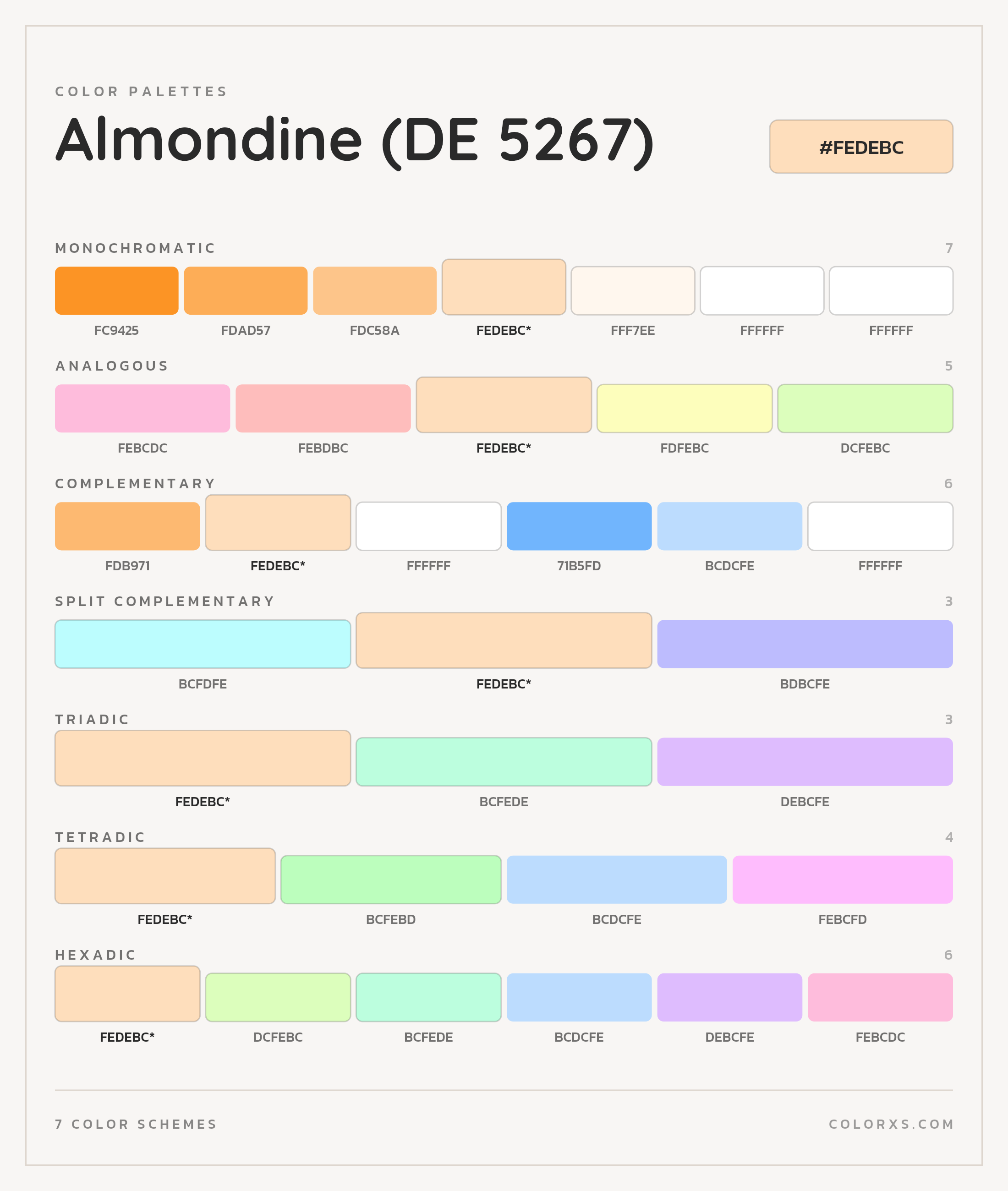 Almondine (DE 5267) Color Scheme Palettes