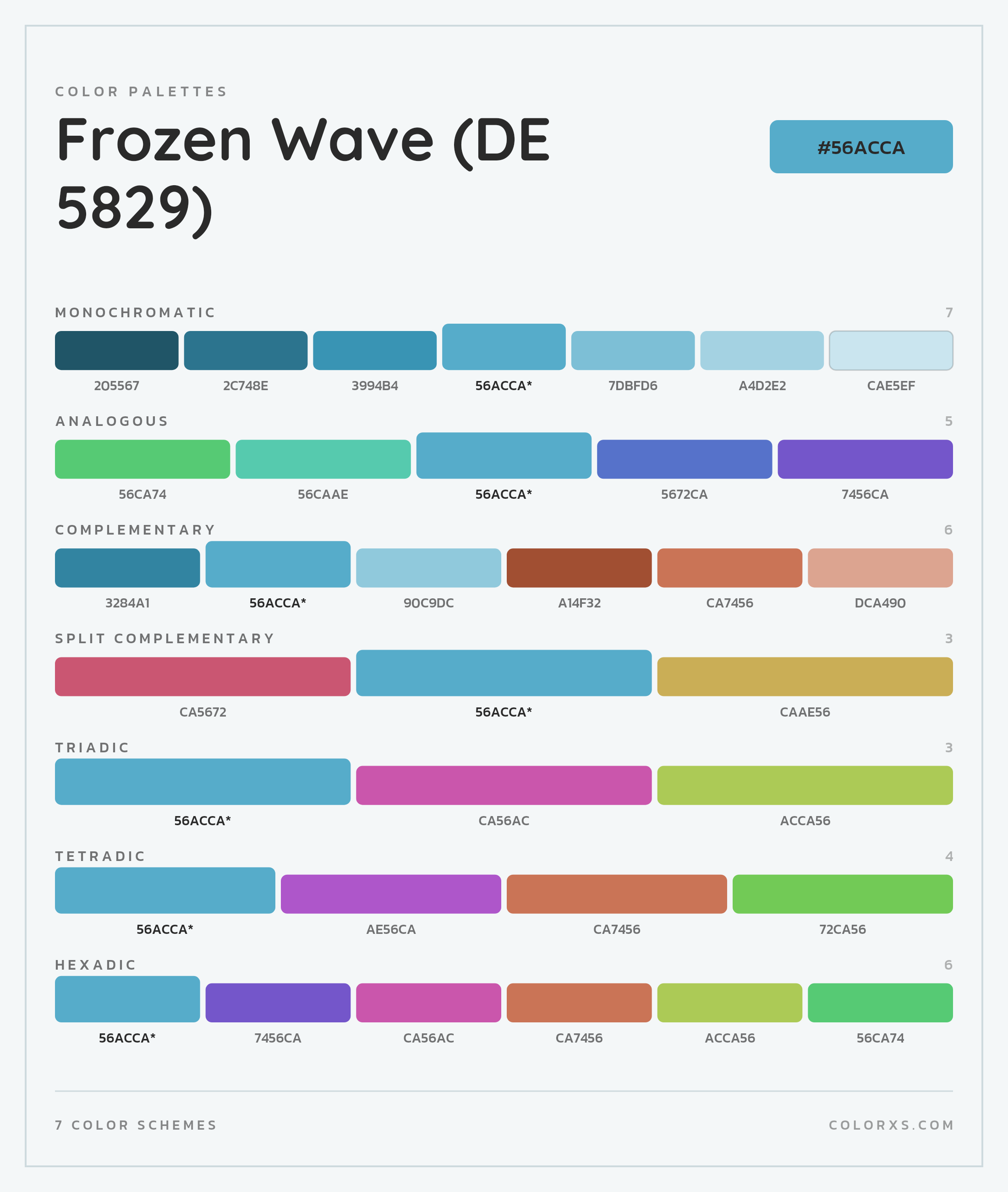 Frozen Wave (DE 5829) Color Scheme Palettes