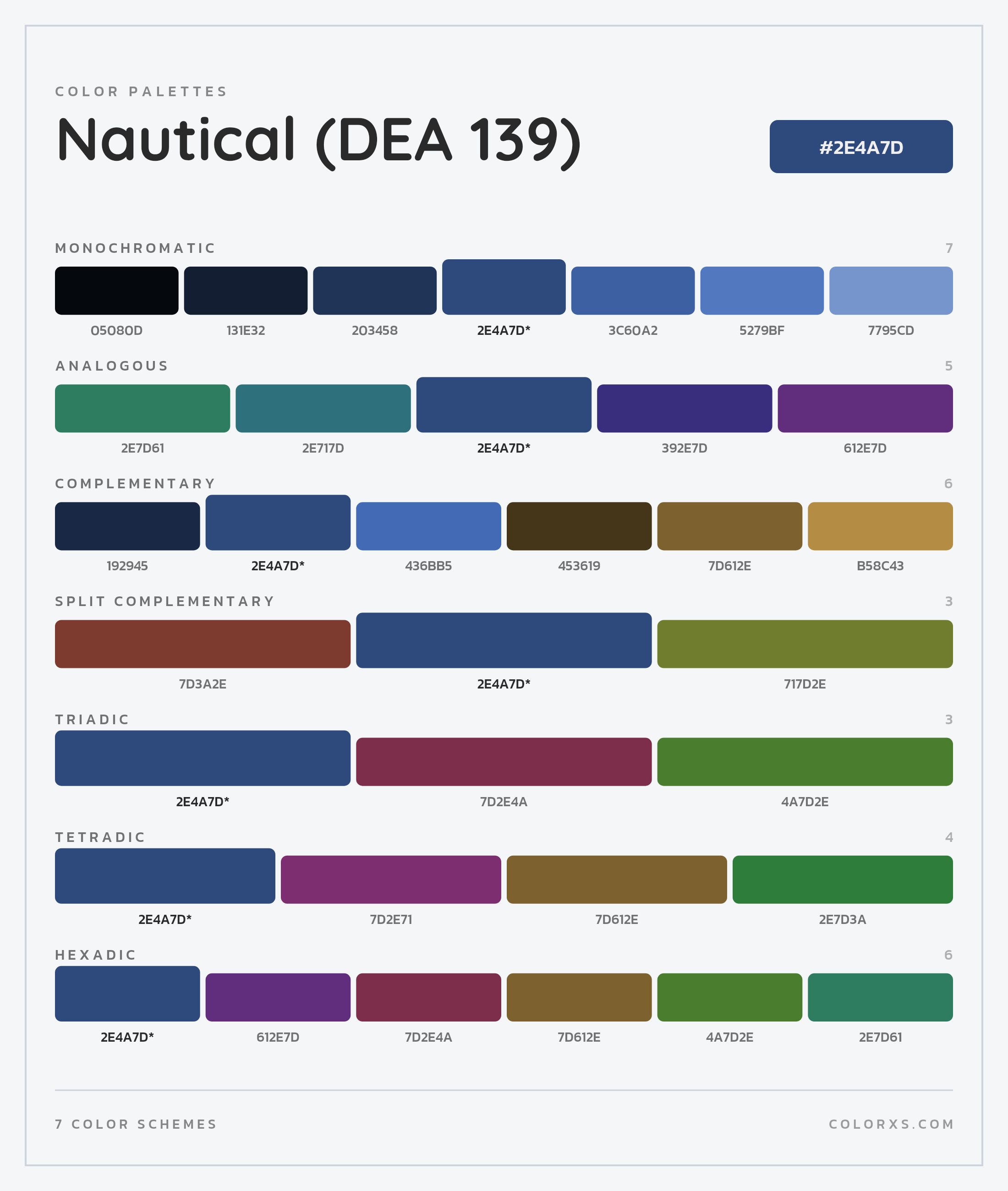 Nautical (DEA 139) Color Scheme Palettes