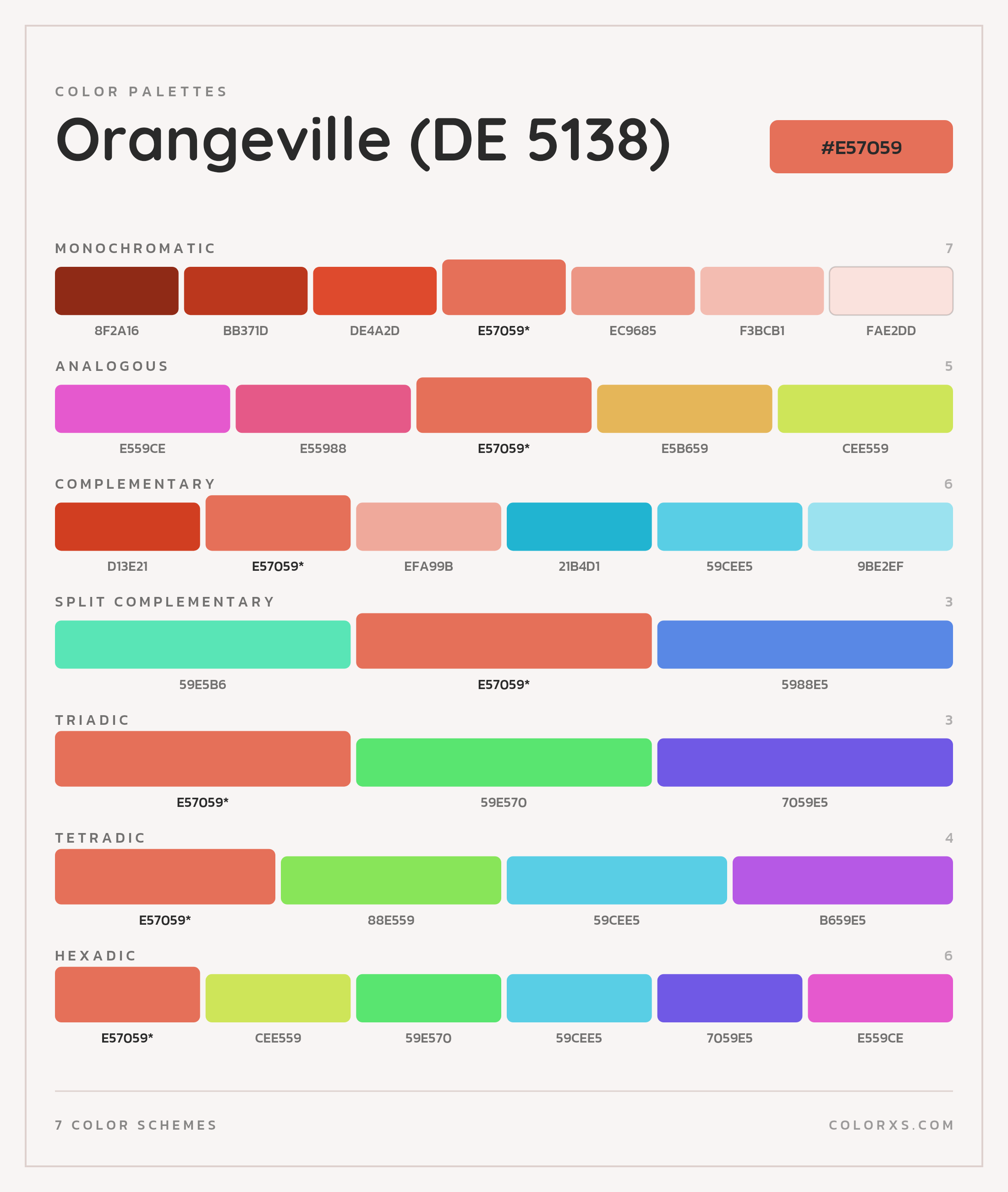Orangeville (DE 5138) Color Scheme Palettes