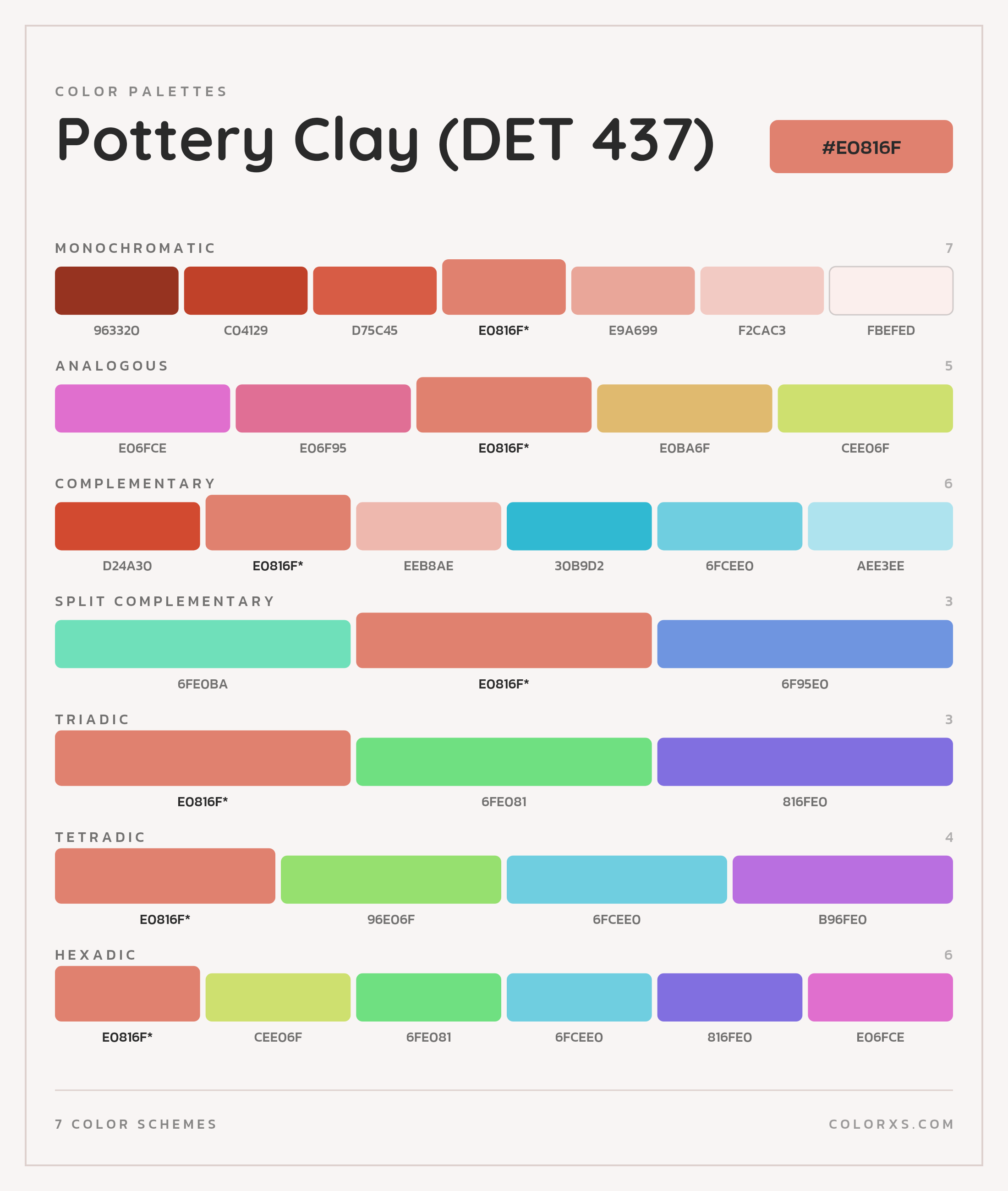 Pottery Clay (DET 437) Color Scheme Palettes