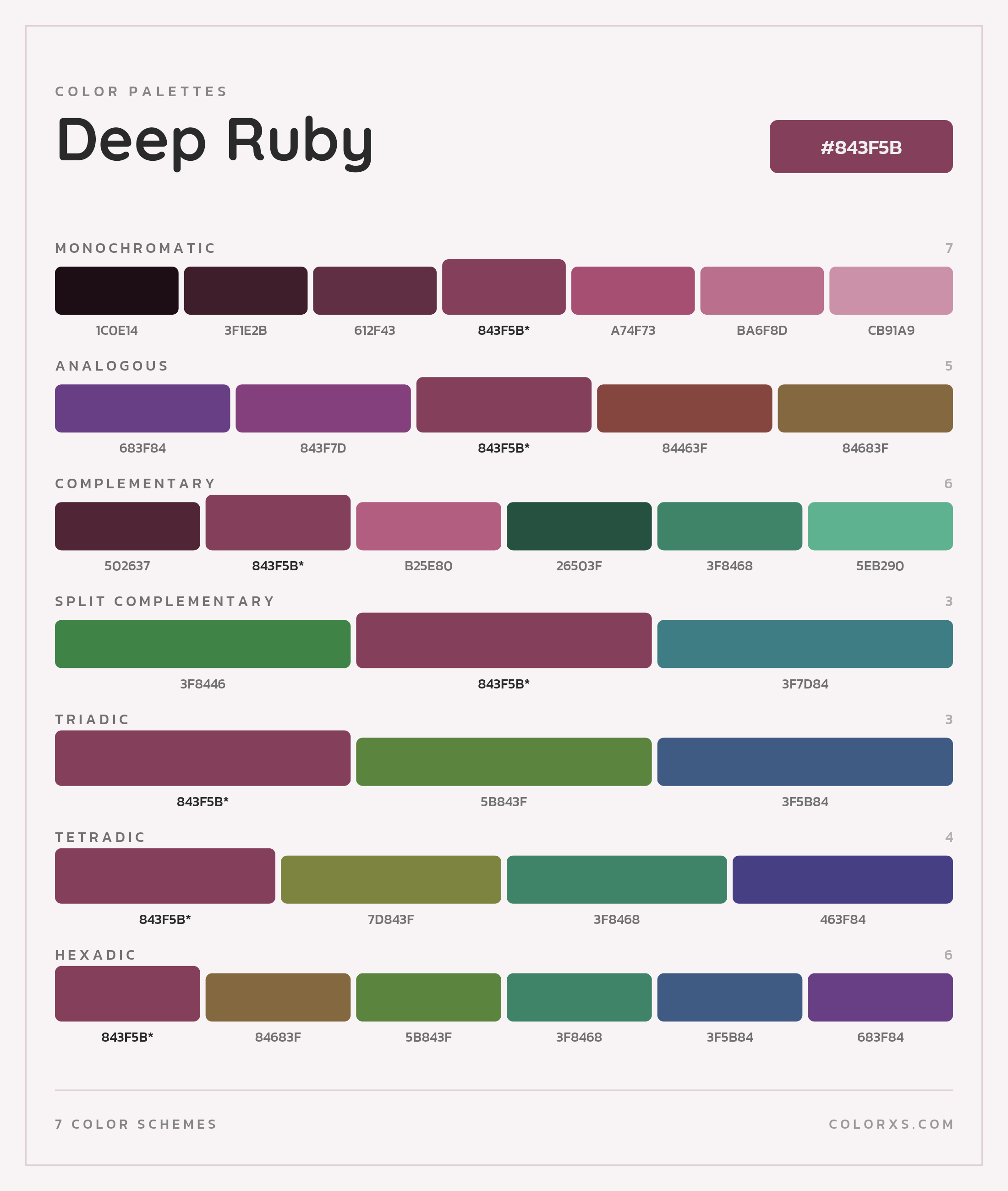 Deep Ruby Color Scheme Palettes