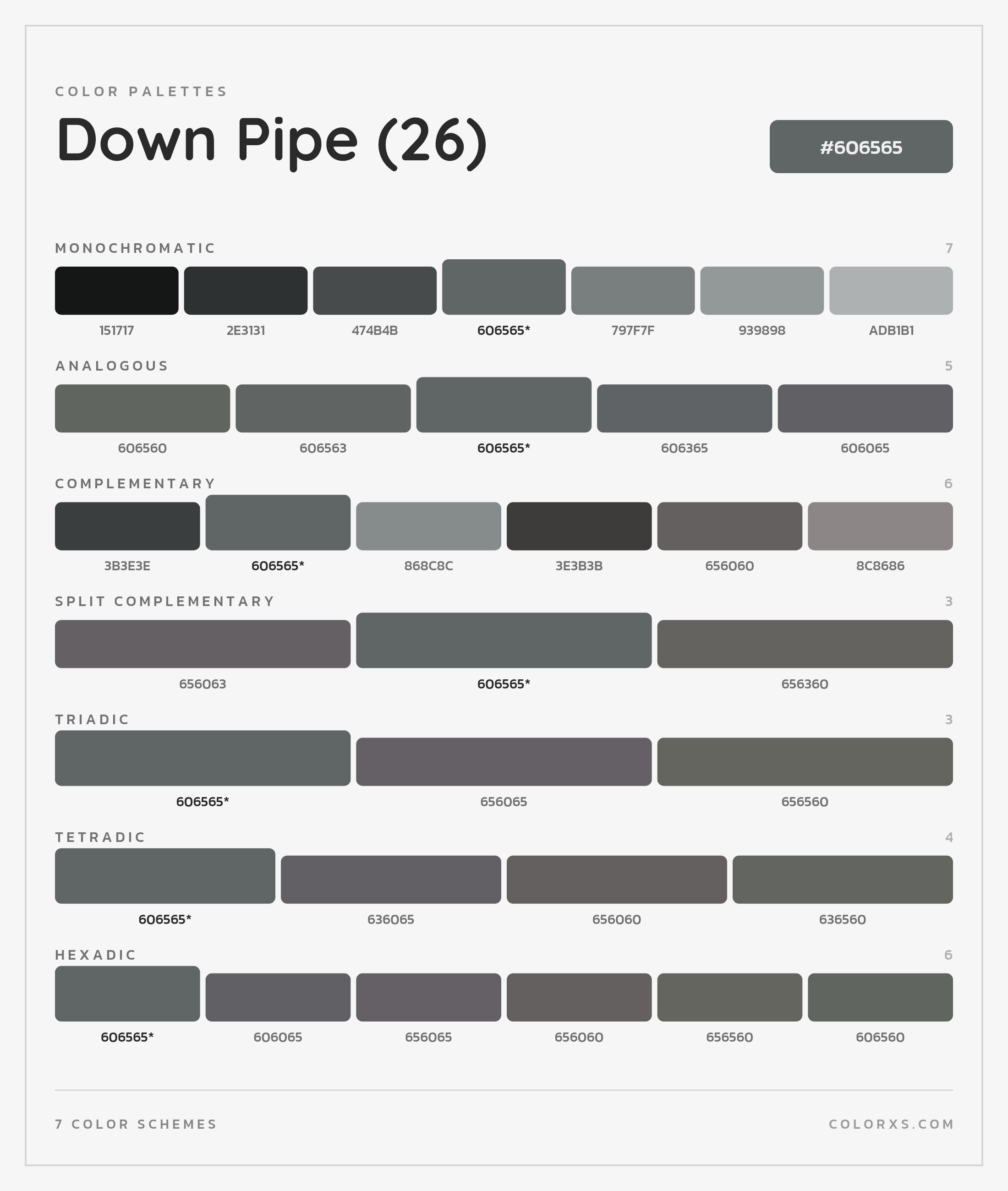 Down Pipe (26) Color Scheme Palettes