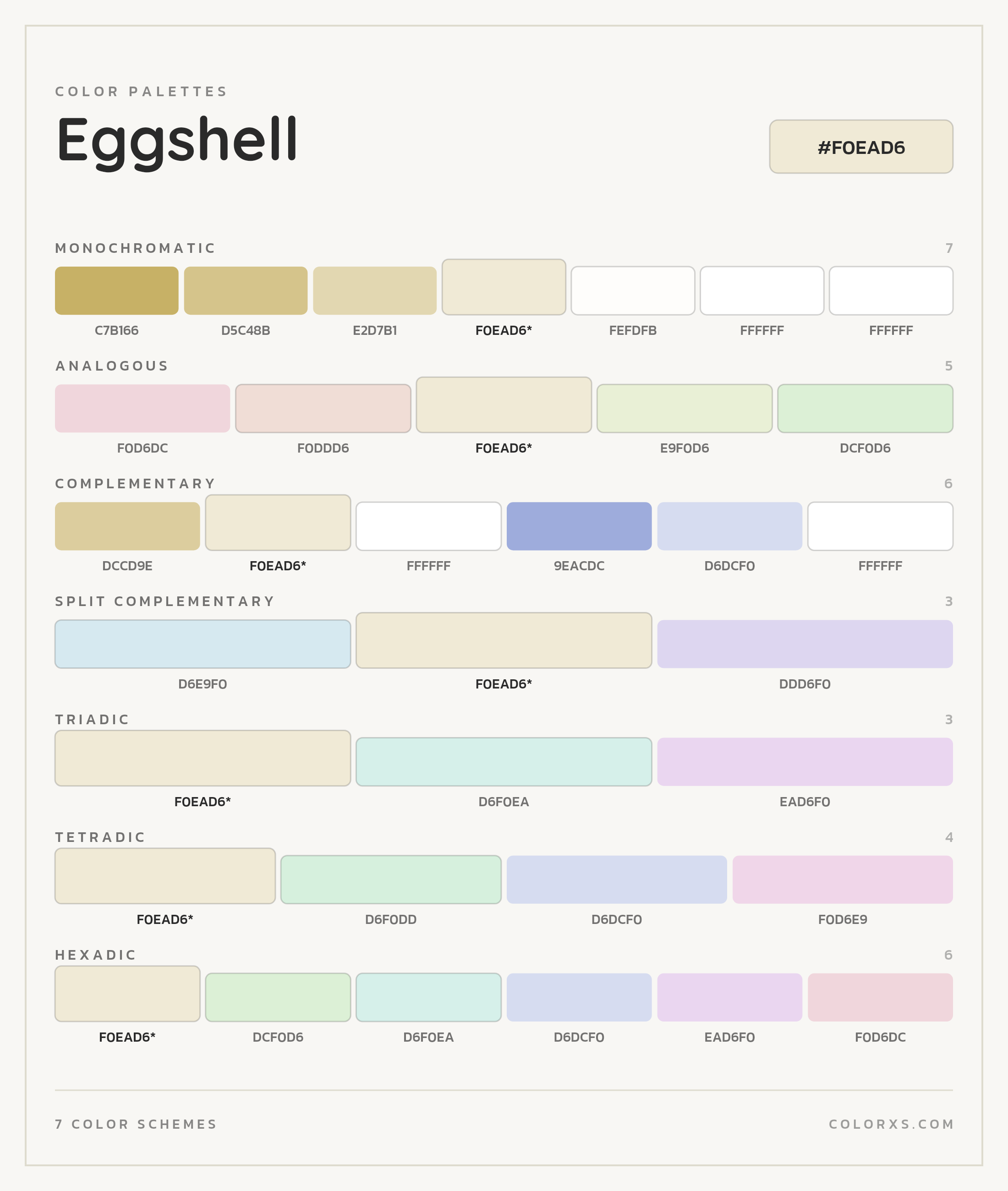 Eggshell Color Scheme Palettes