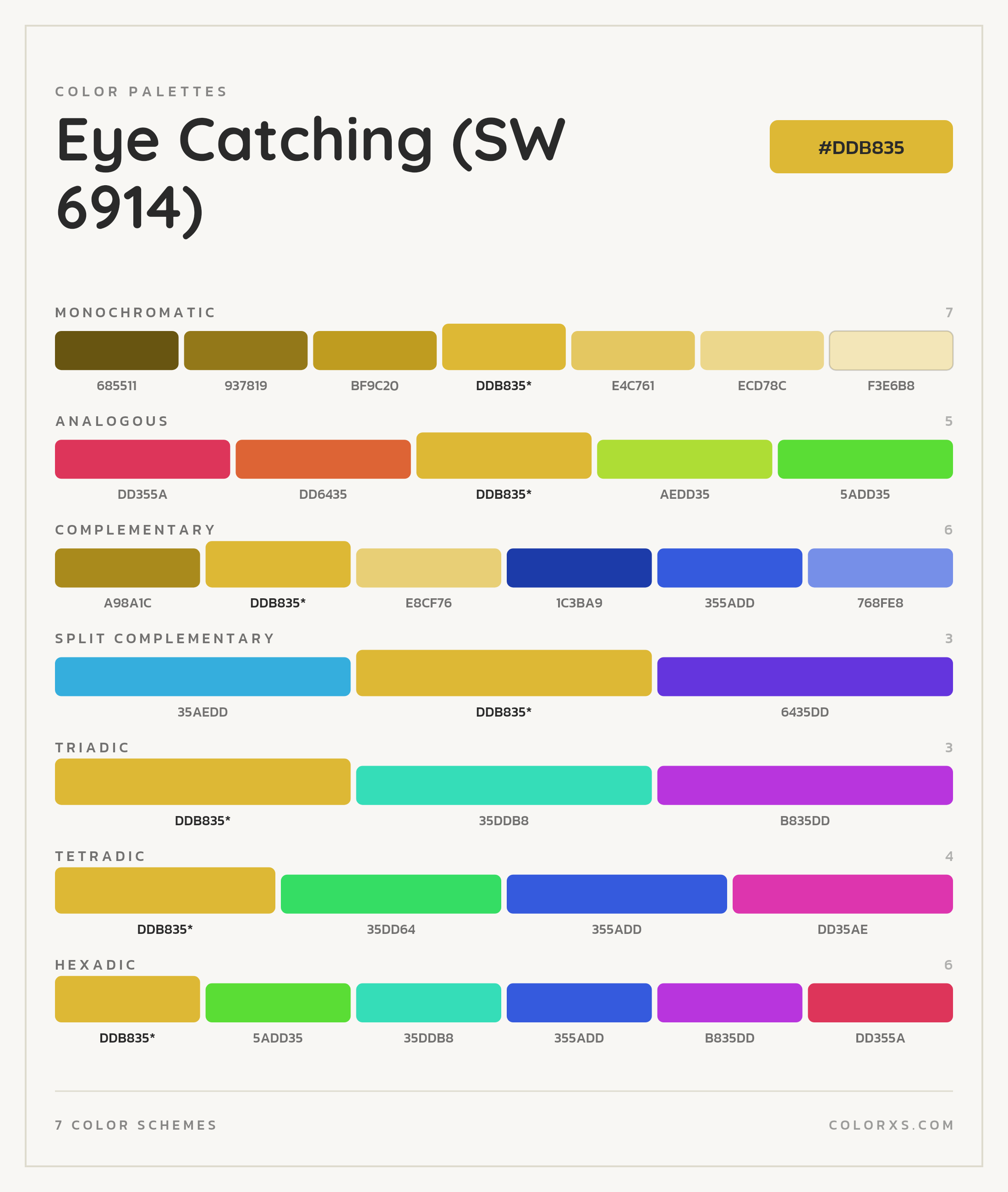 Eye Catching (SW 6914) Color Scheme Palettes