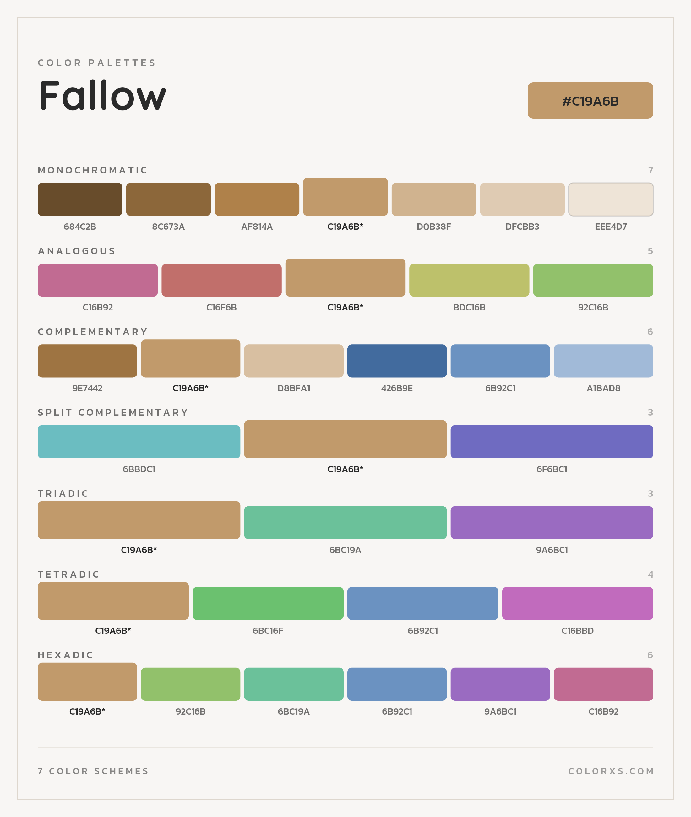Fallow Color Scheme Palettes