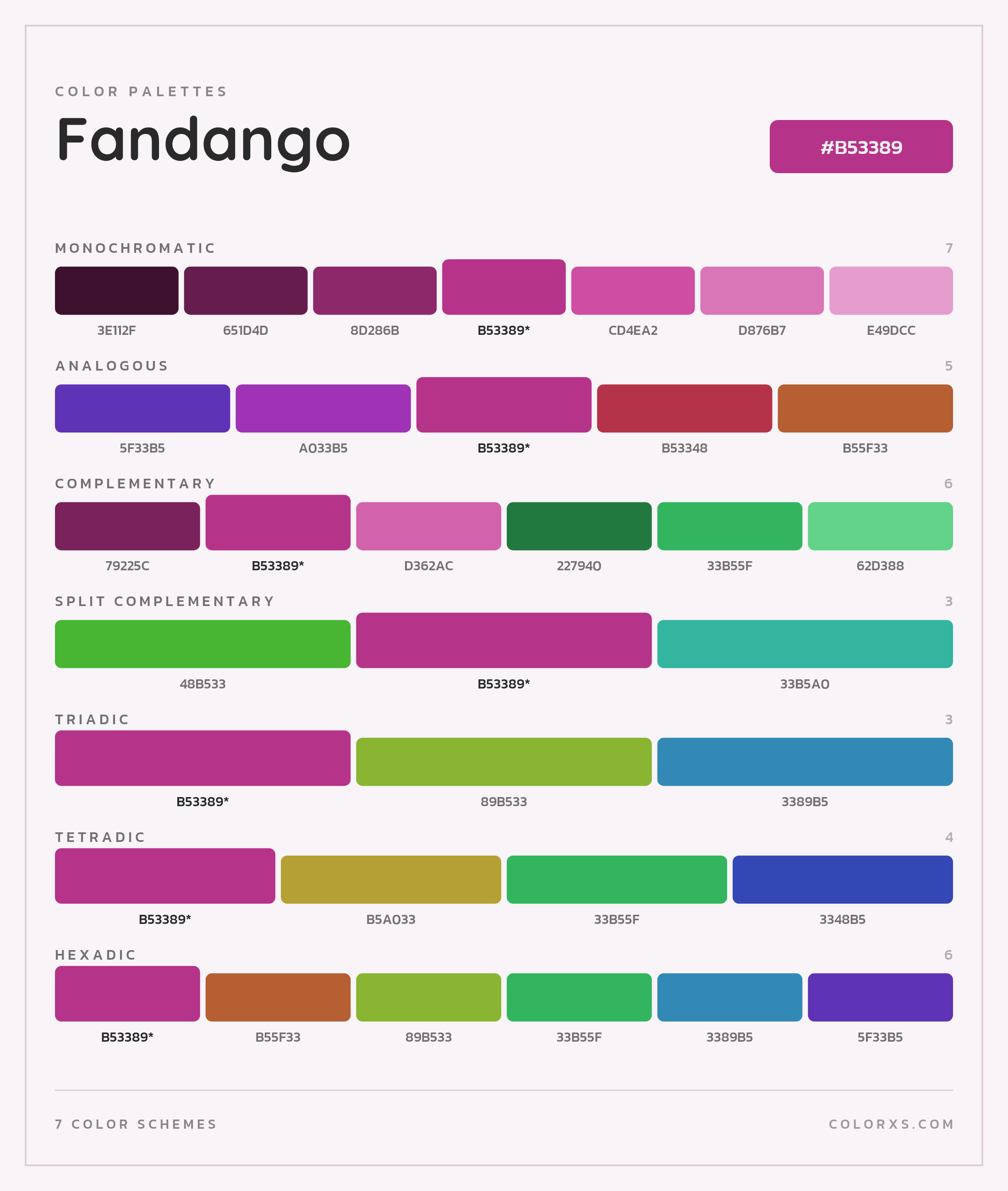 Fandango Color Scheme Palettes