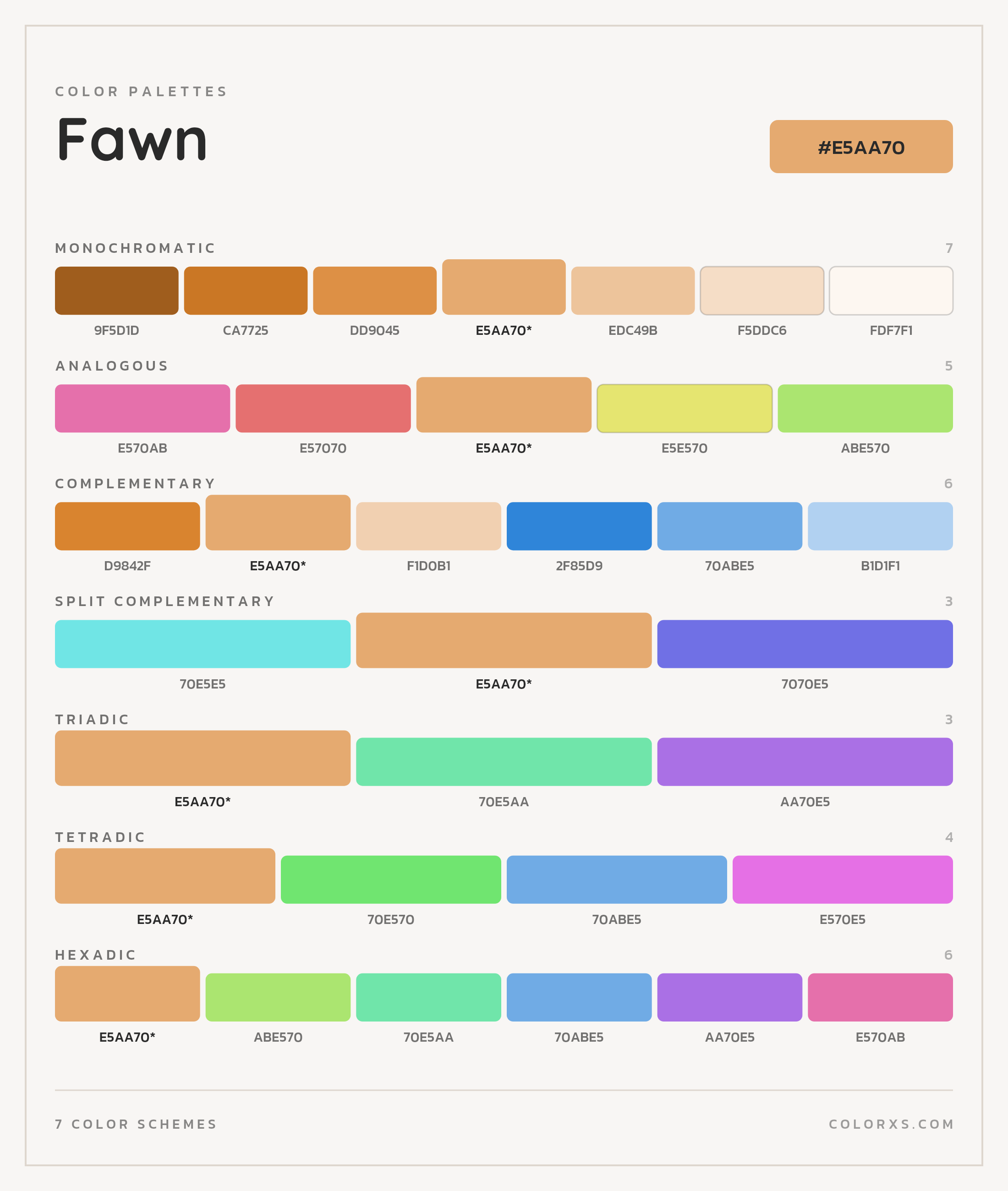 Fawn Color Scheme Palettes