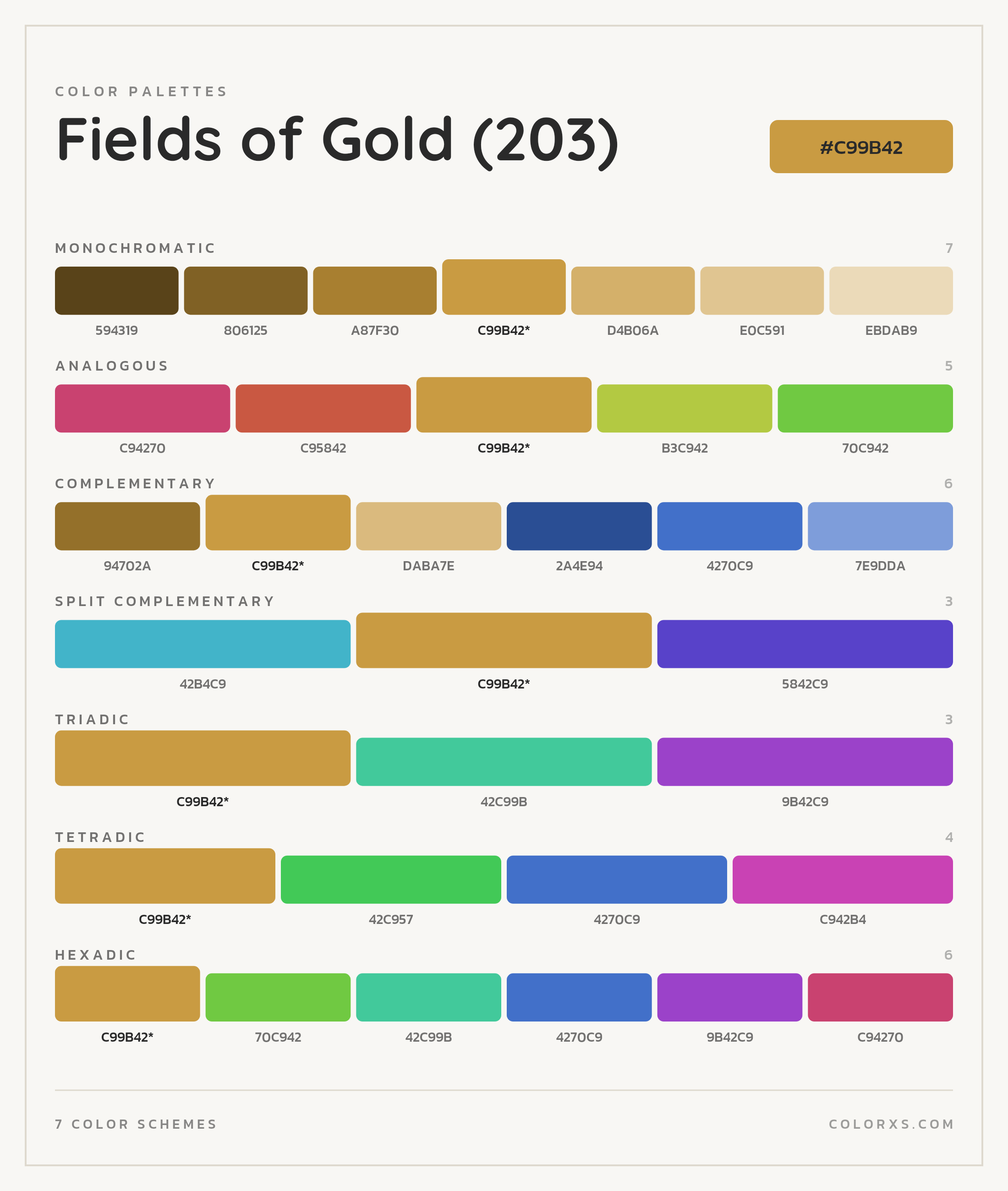 Fields of Gold (203) Color Scheme Palettes