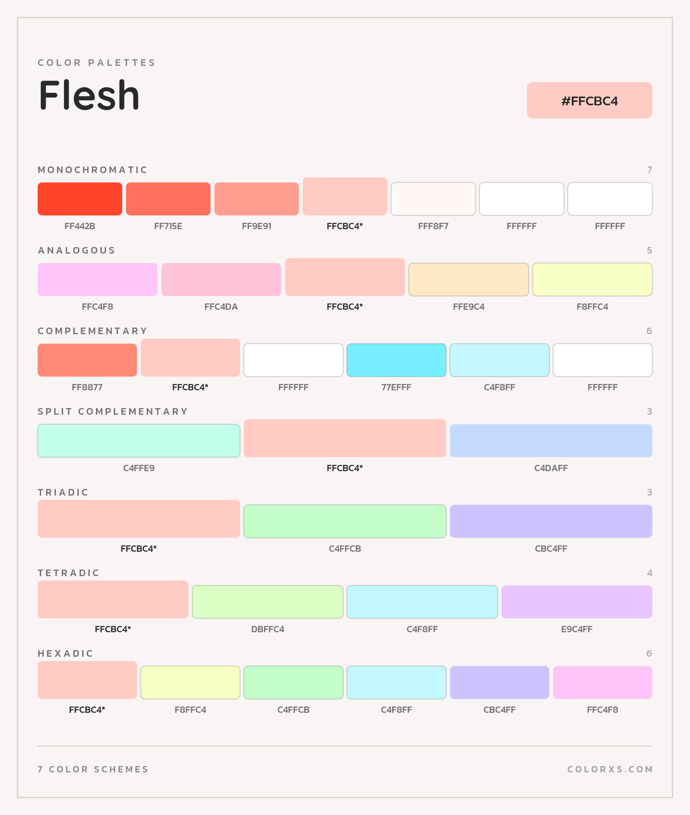 Flesh Color Scheme Palettes