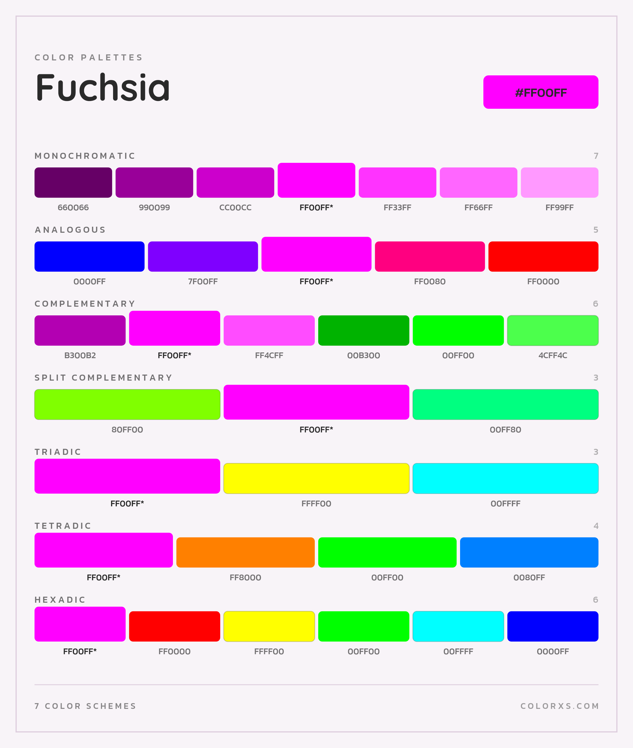 Fuchsia Color Scheme Palettes