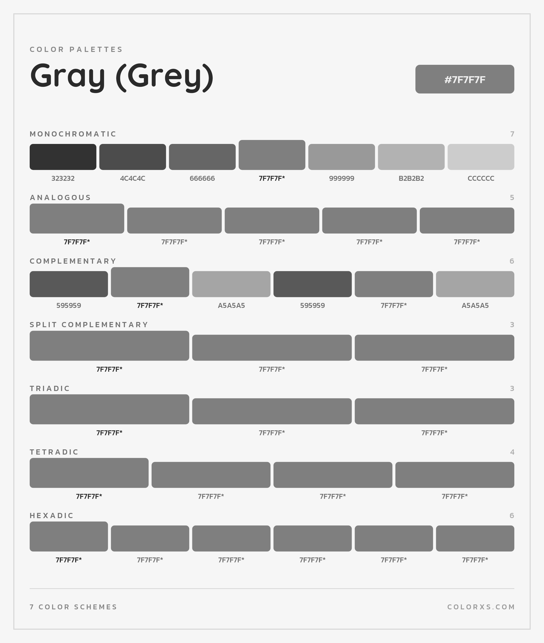 Gray (Grey) Color Scheme Palettes