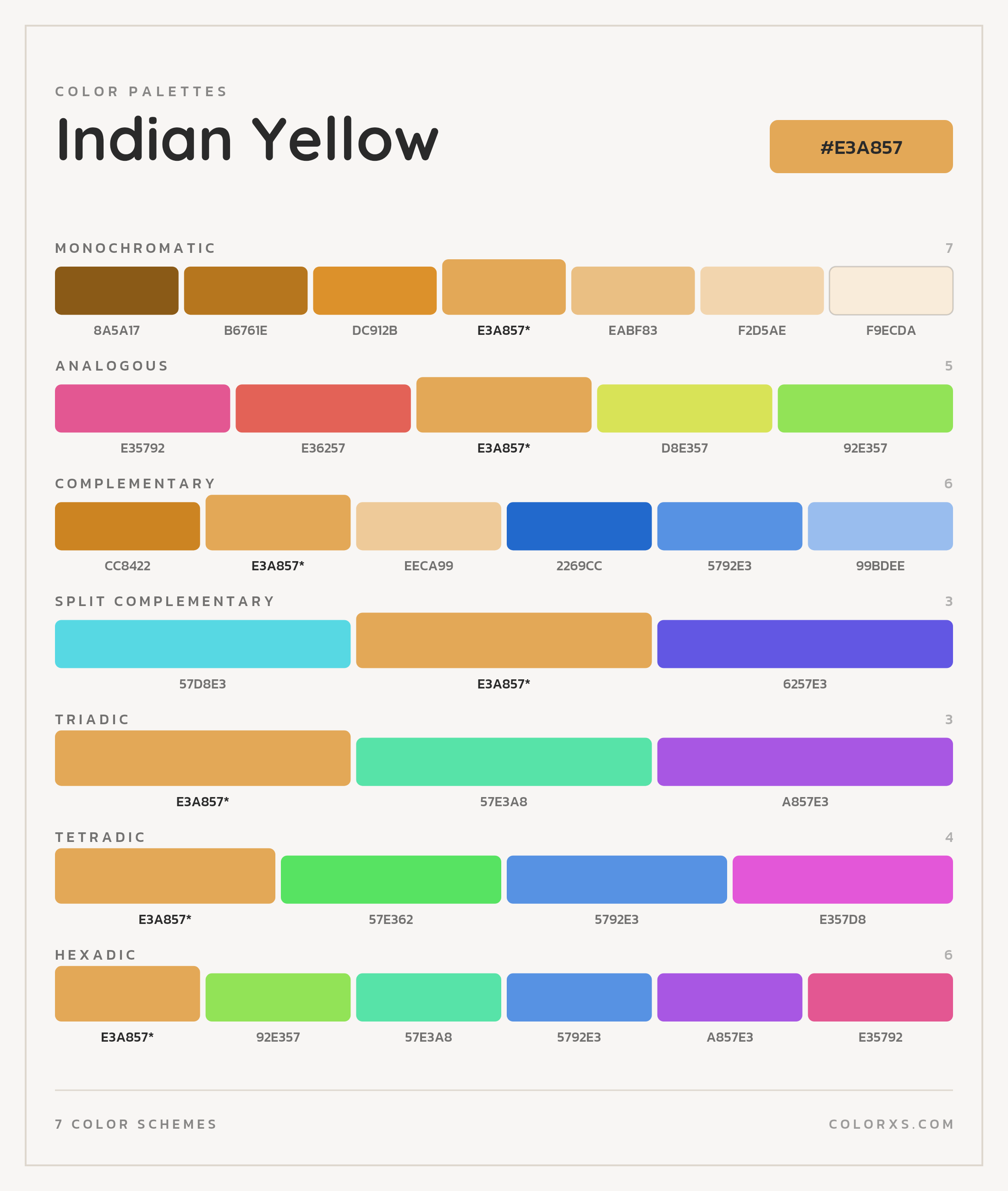 Indian Yellow Color Scheme Palettes