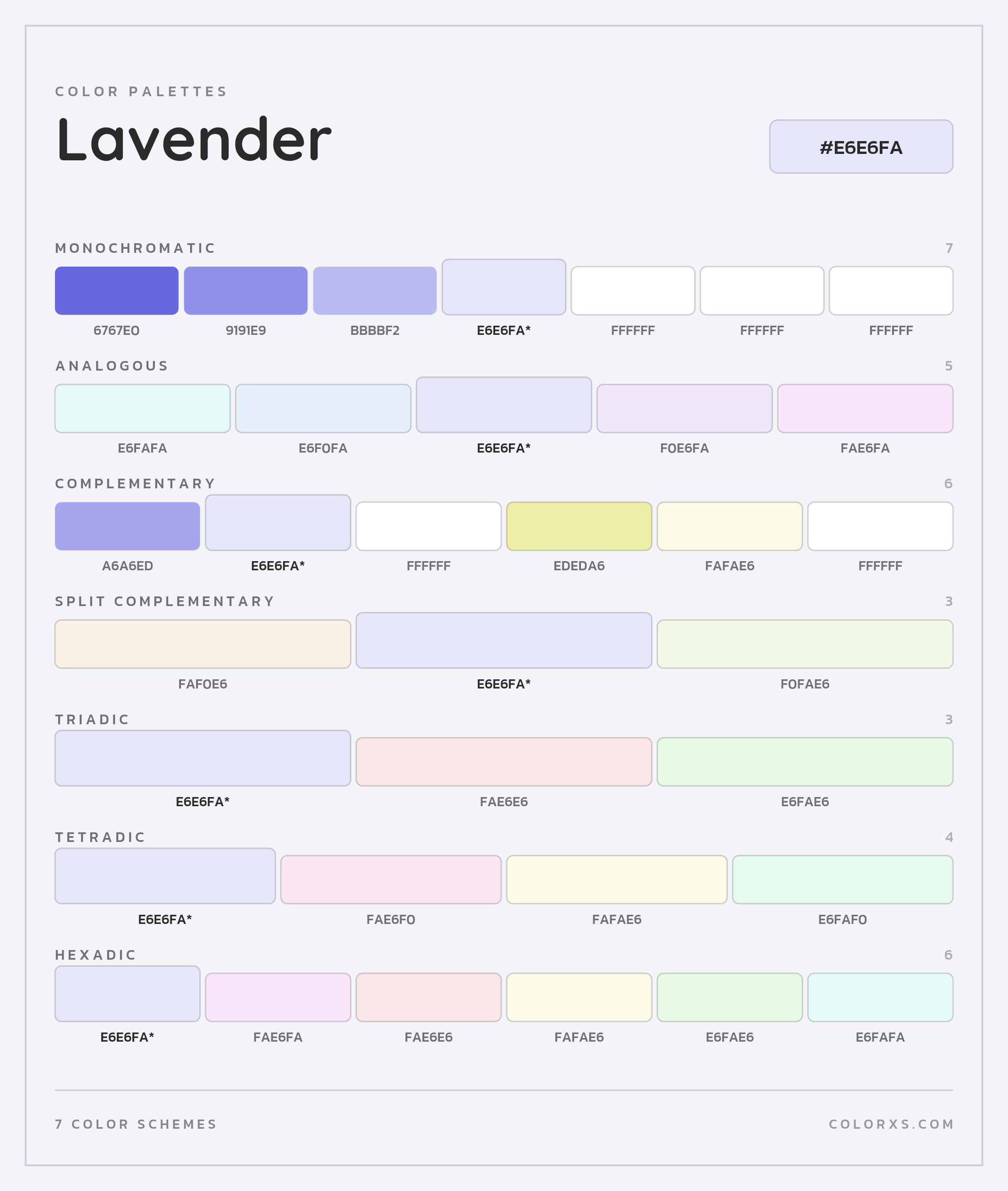 Lavender Color Scheme Palettes