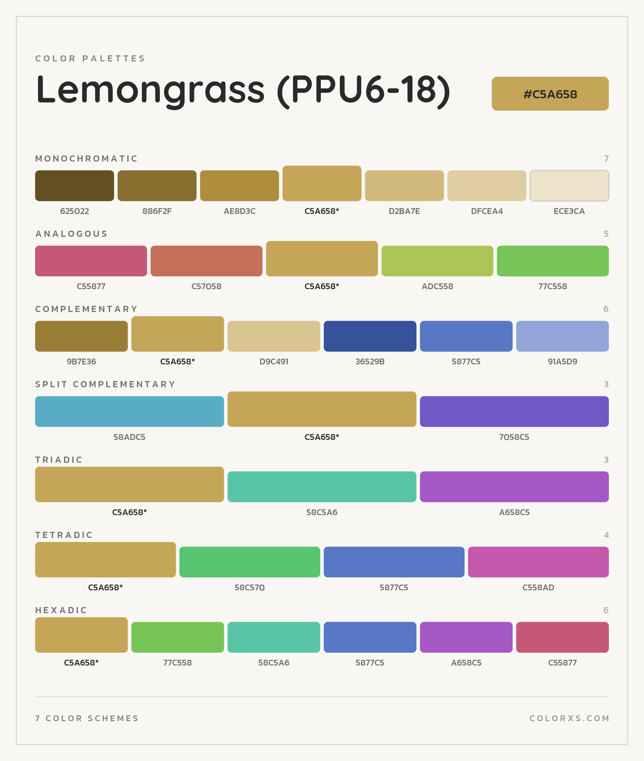 Lemongrass (PPU6-18) Color Scheme Palettes