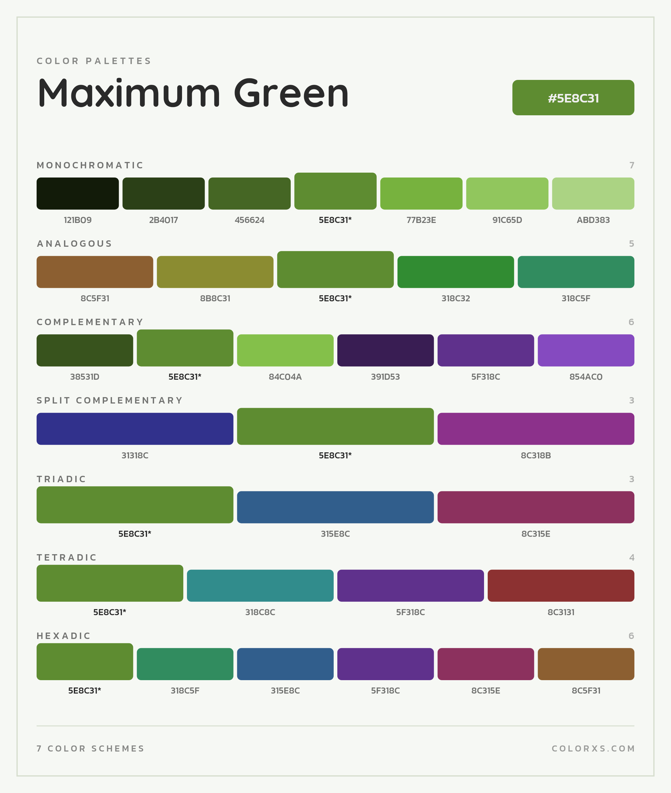 Maximum Green Color Scheme Palettes
