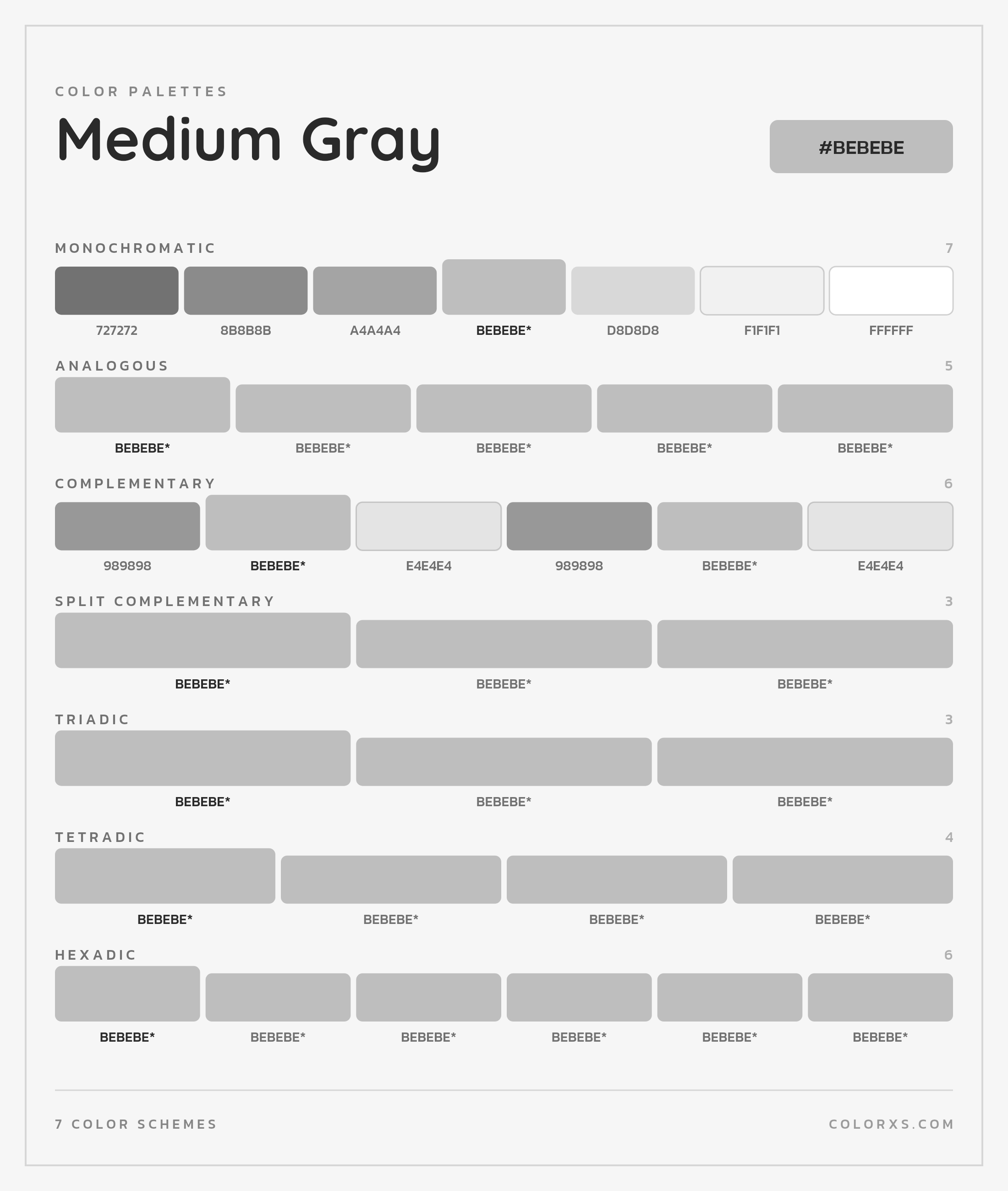 Medium Gray Color Scheme Palettes