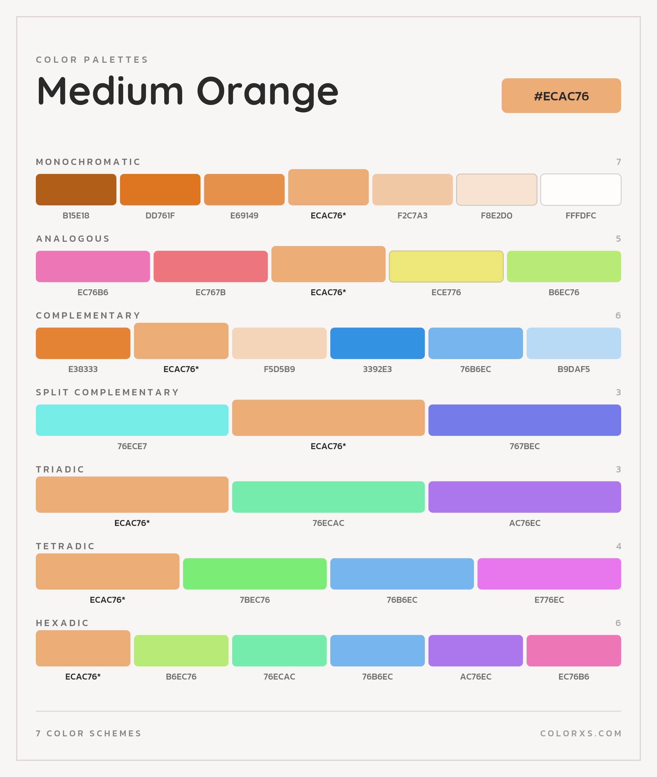 Medium Orange Color Scheme Palettes