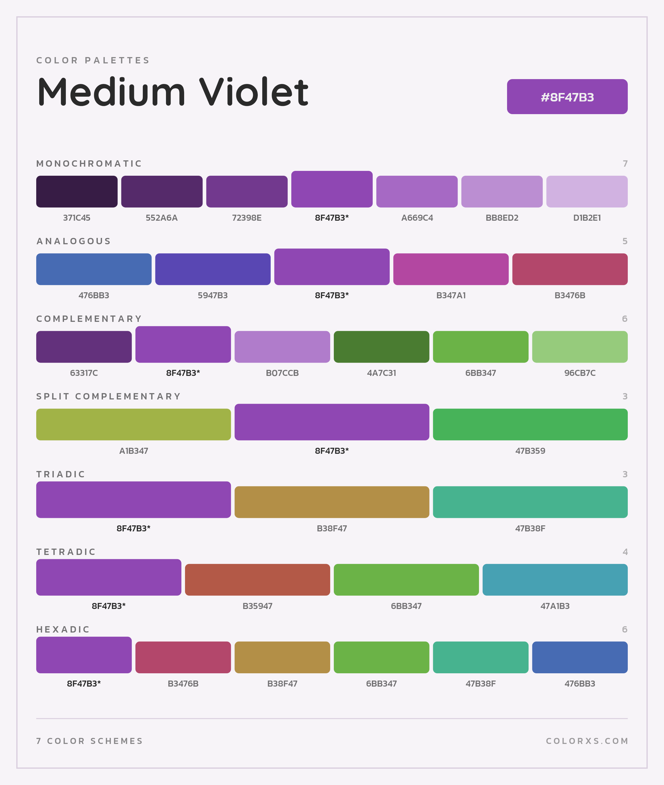 Medium Violet Color Scheme Palettes
