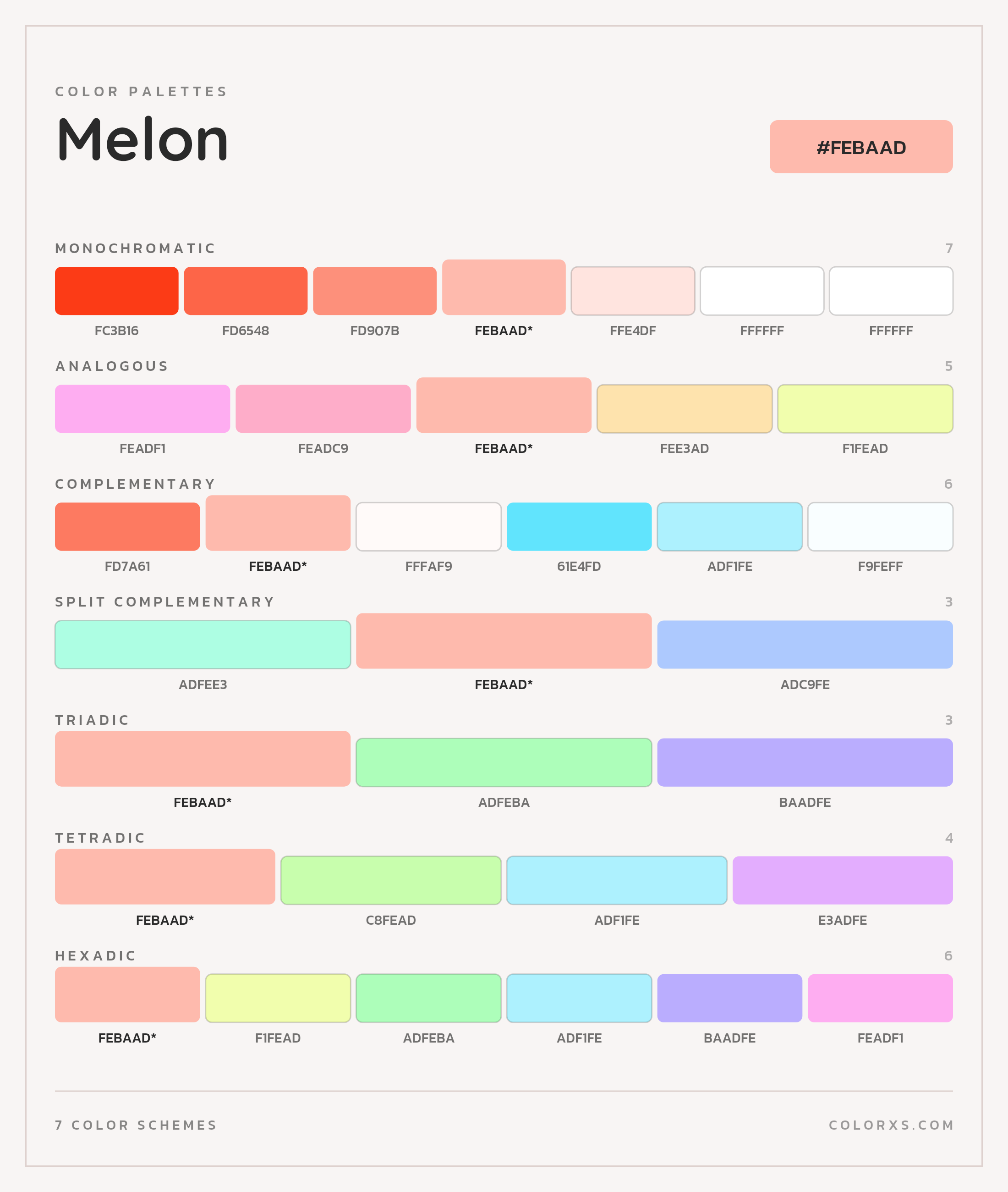 Melon Color Scheme Palettes