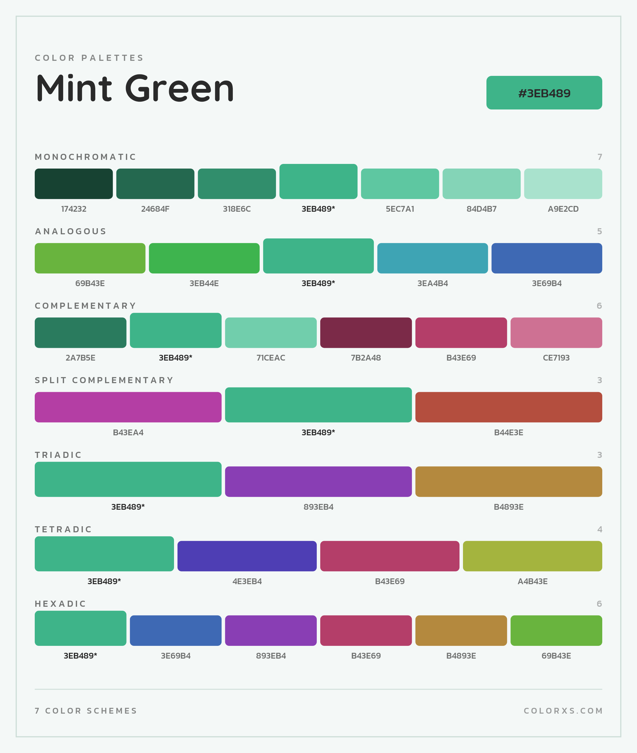 Mint Green Color Scheme Palettes
