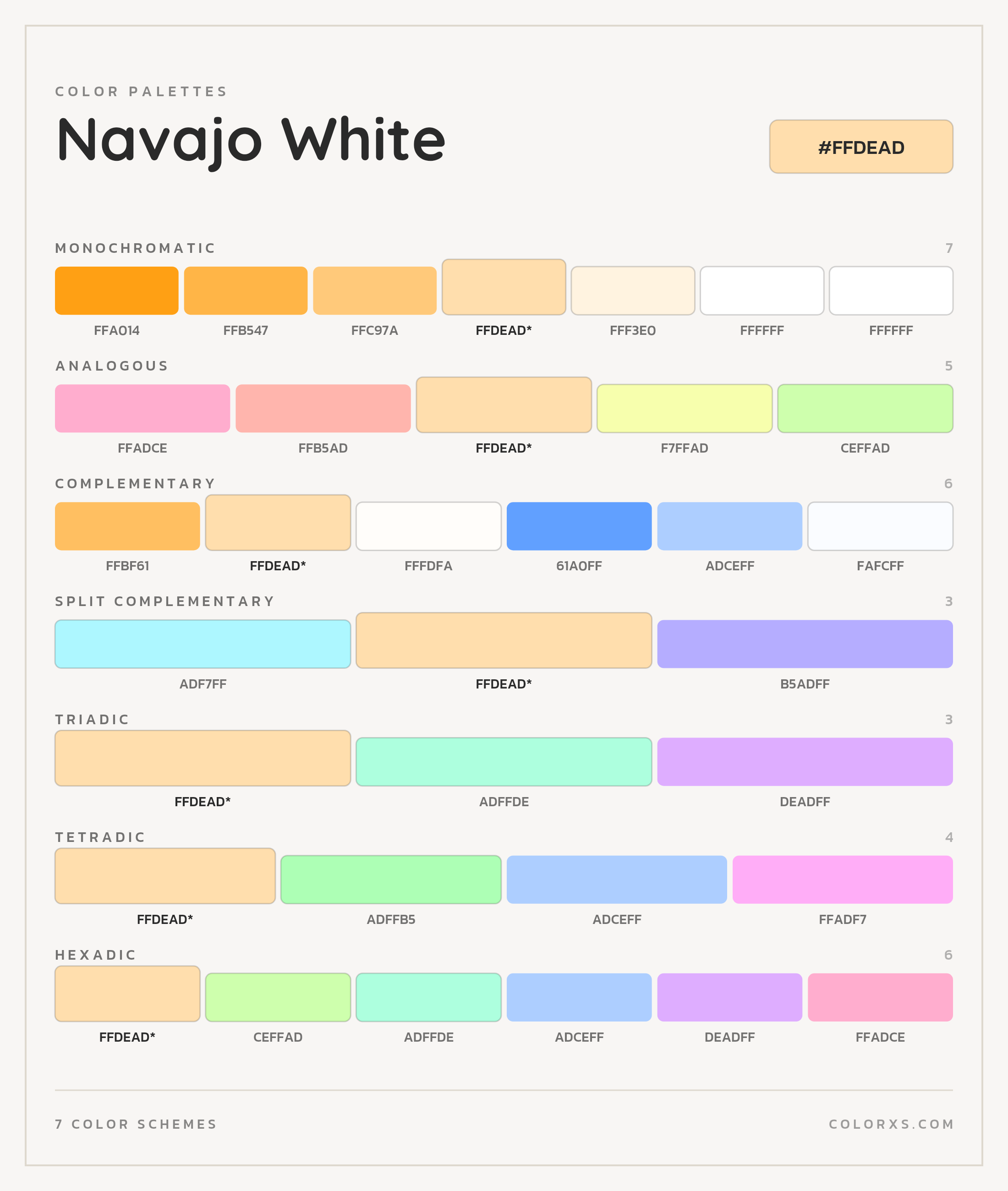 Navajo White Color Scheme Palettes