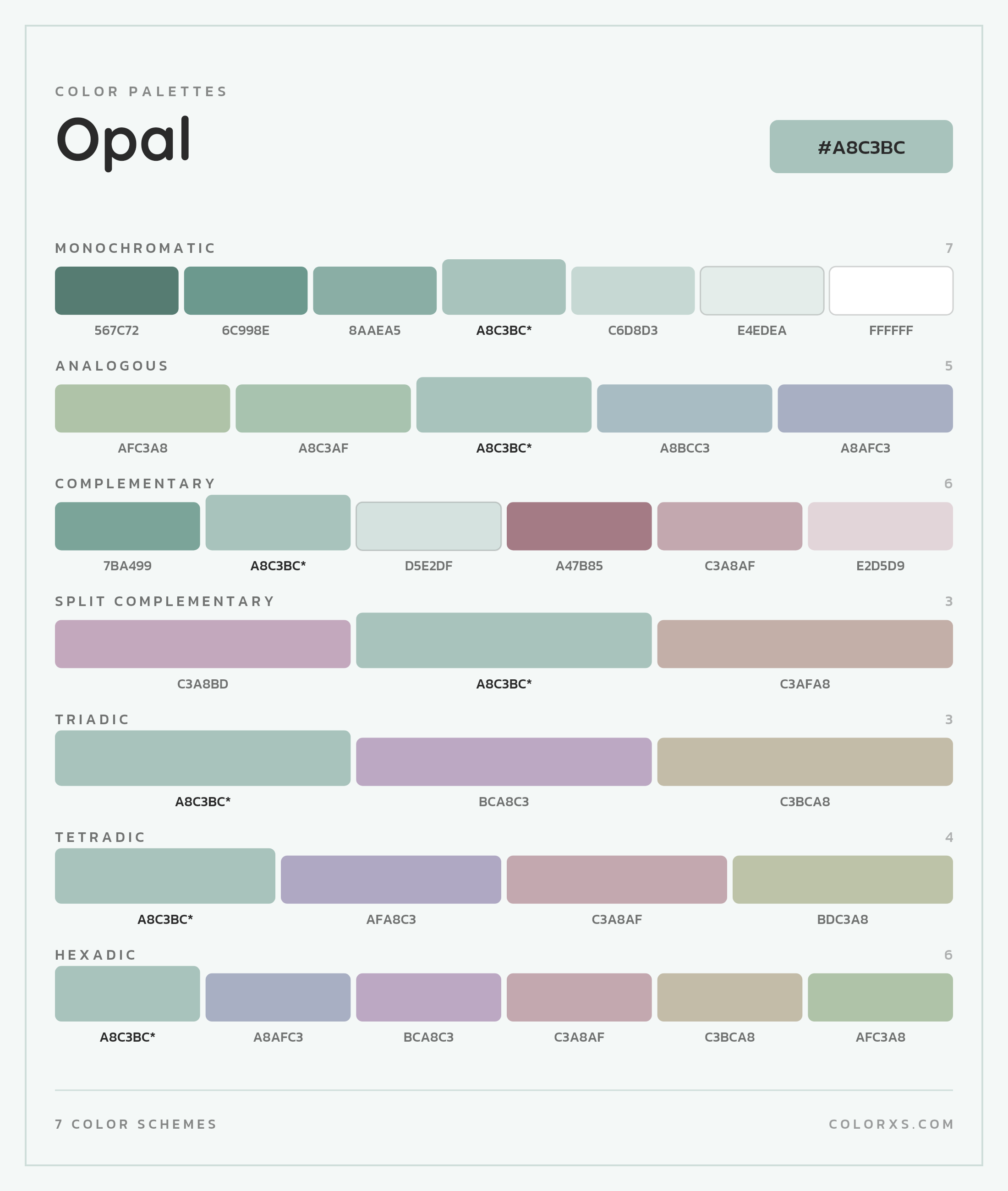 Opal Color Scheme Palettes