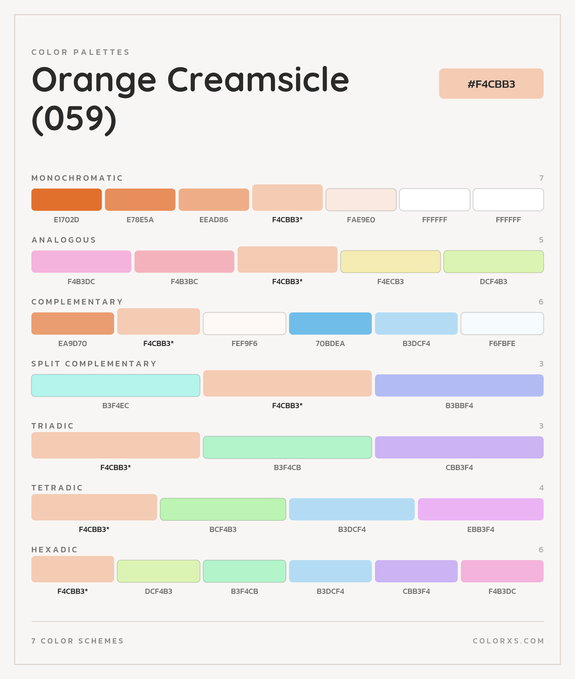 Orange Creamsicle (059) Color Scheme Palettes