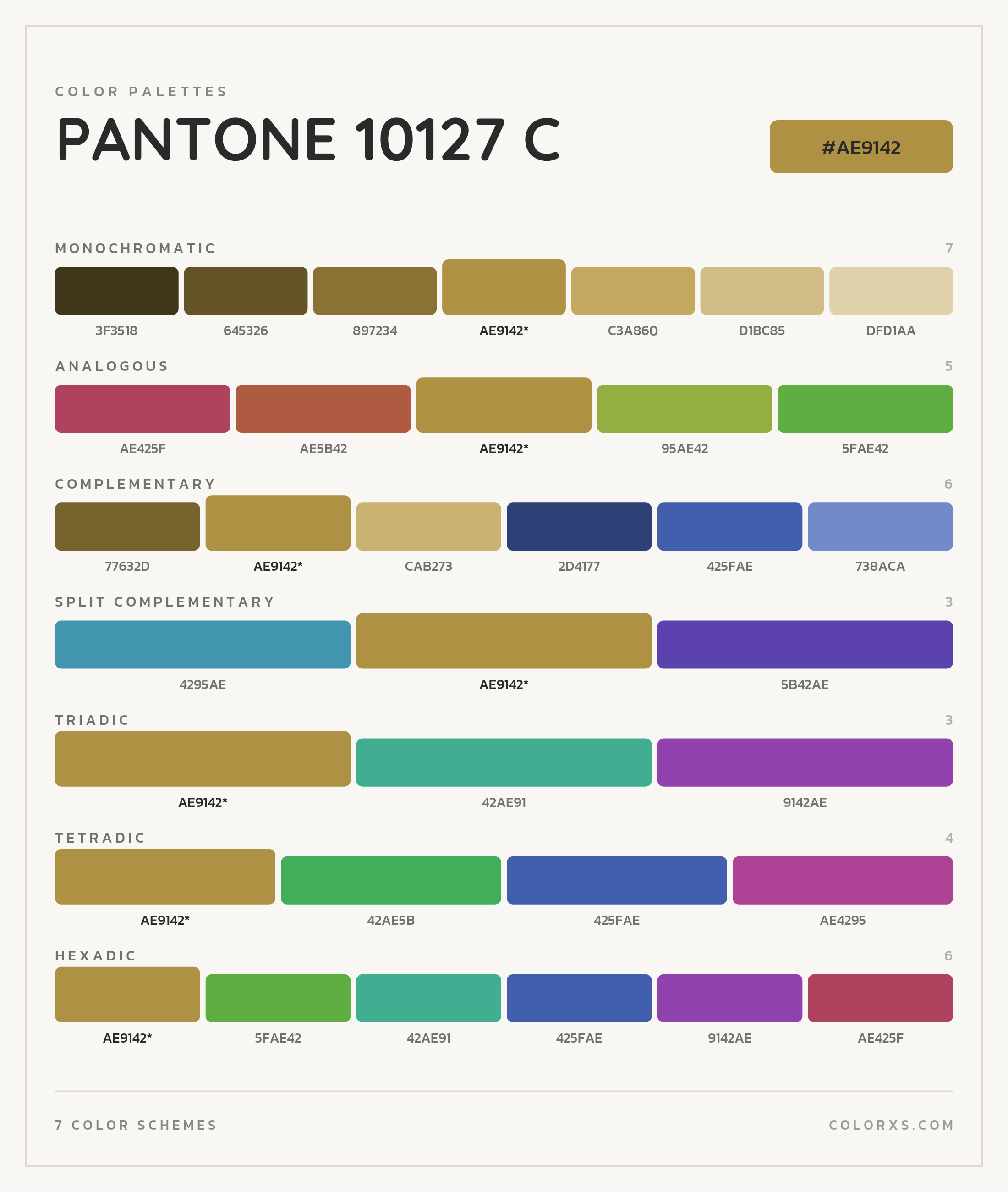 PANTONE 10127 C Color Scheme Palettes