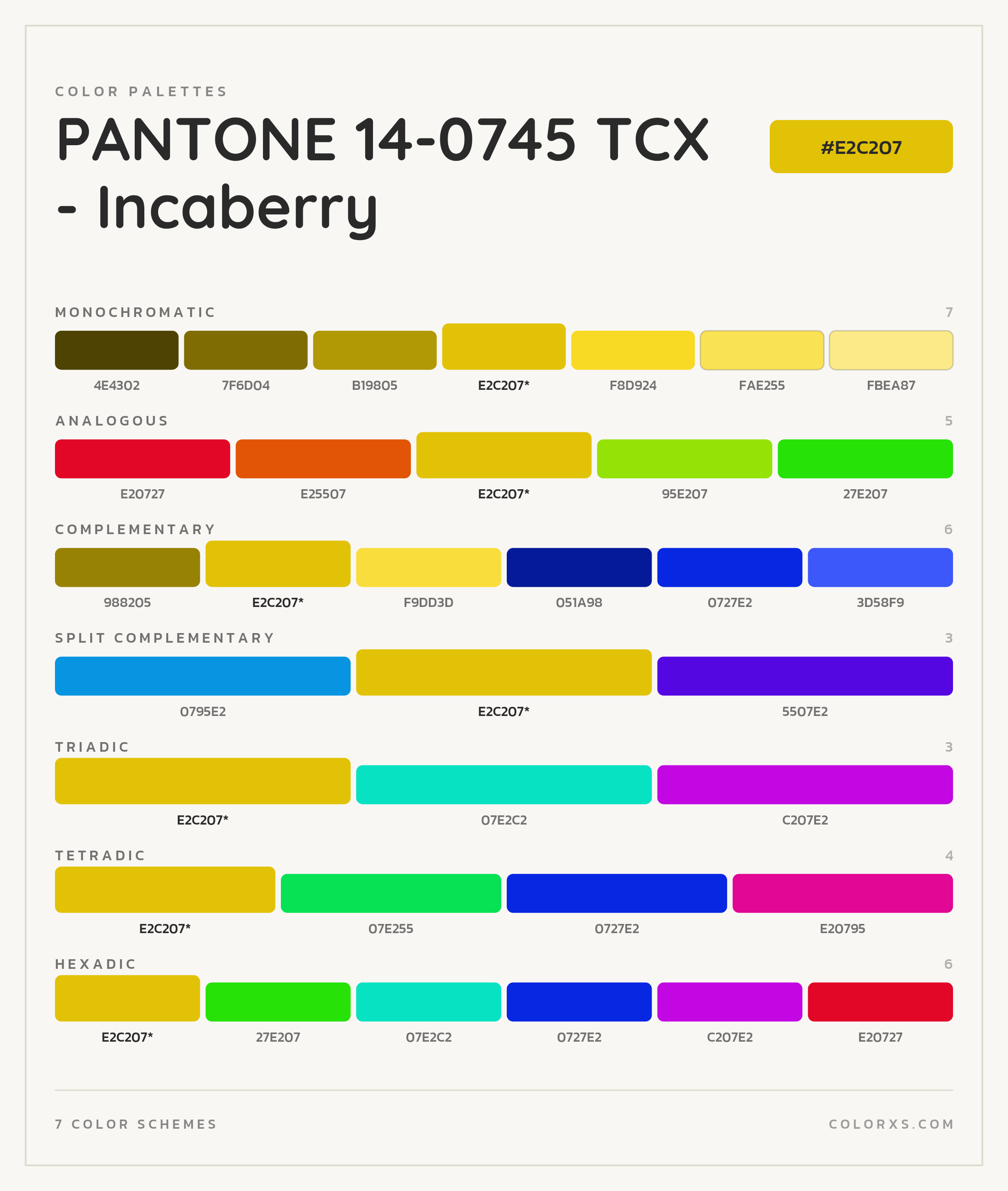 PANTONE 14-0745 TCX - Incaberry Color Scheme Palettes