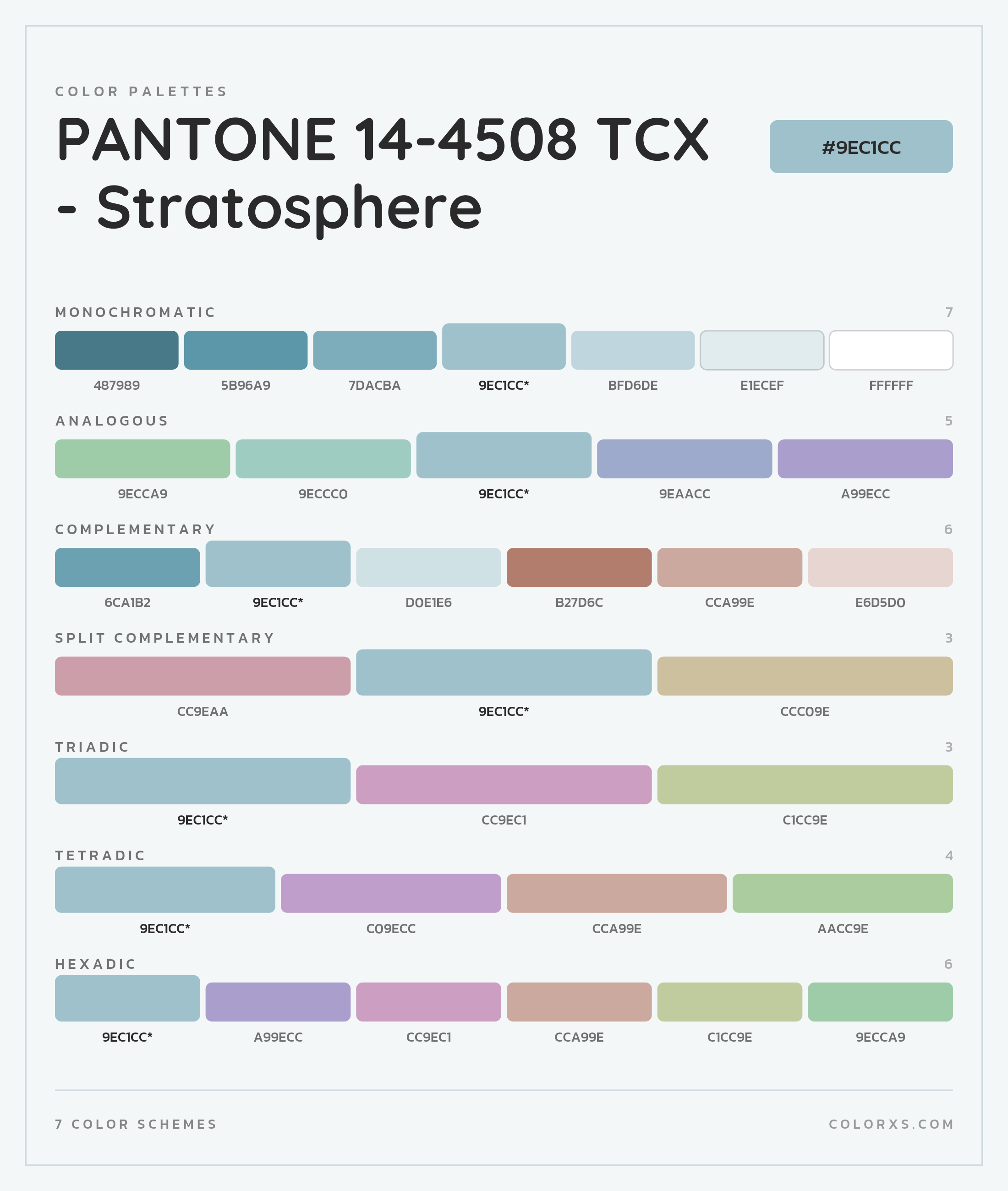 PANTONE 14-4508 TCX - Stratosphere Color Scheme Palettes