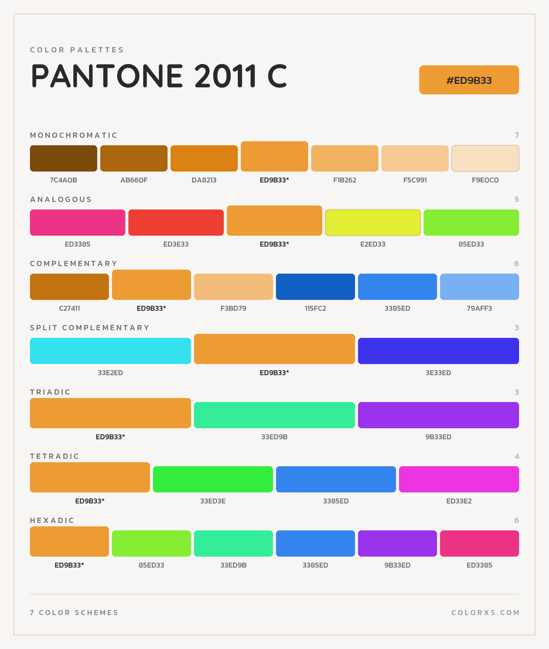 PANTONE 2011 C Color Scheme Palettes