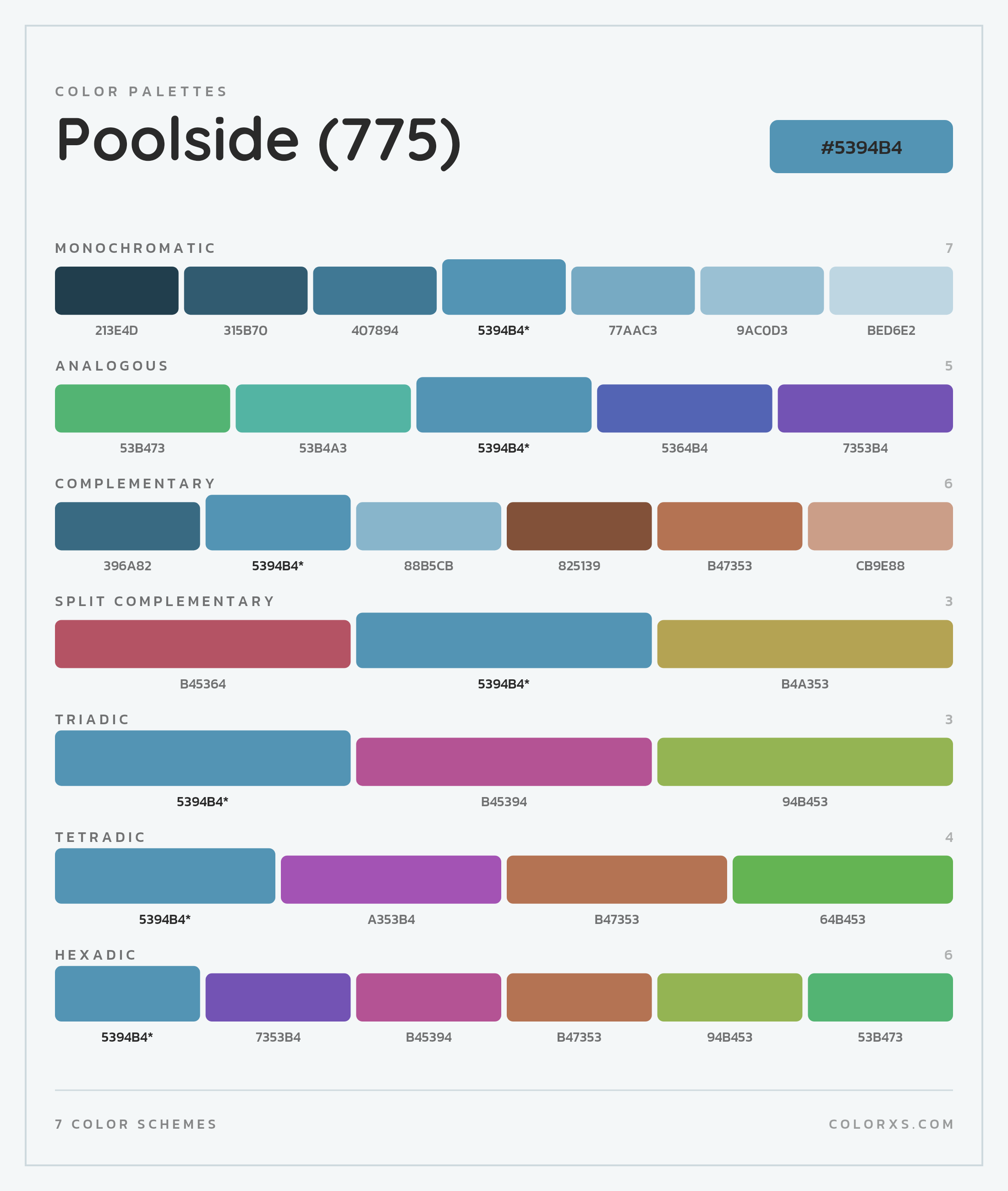 Poolside (775) Color Scheme Palettes