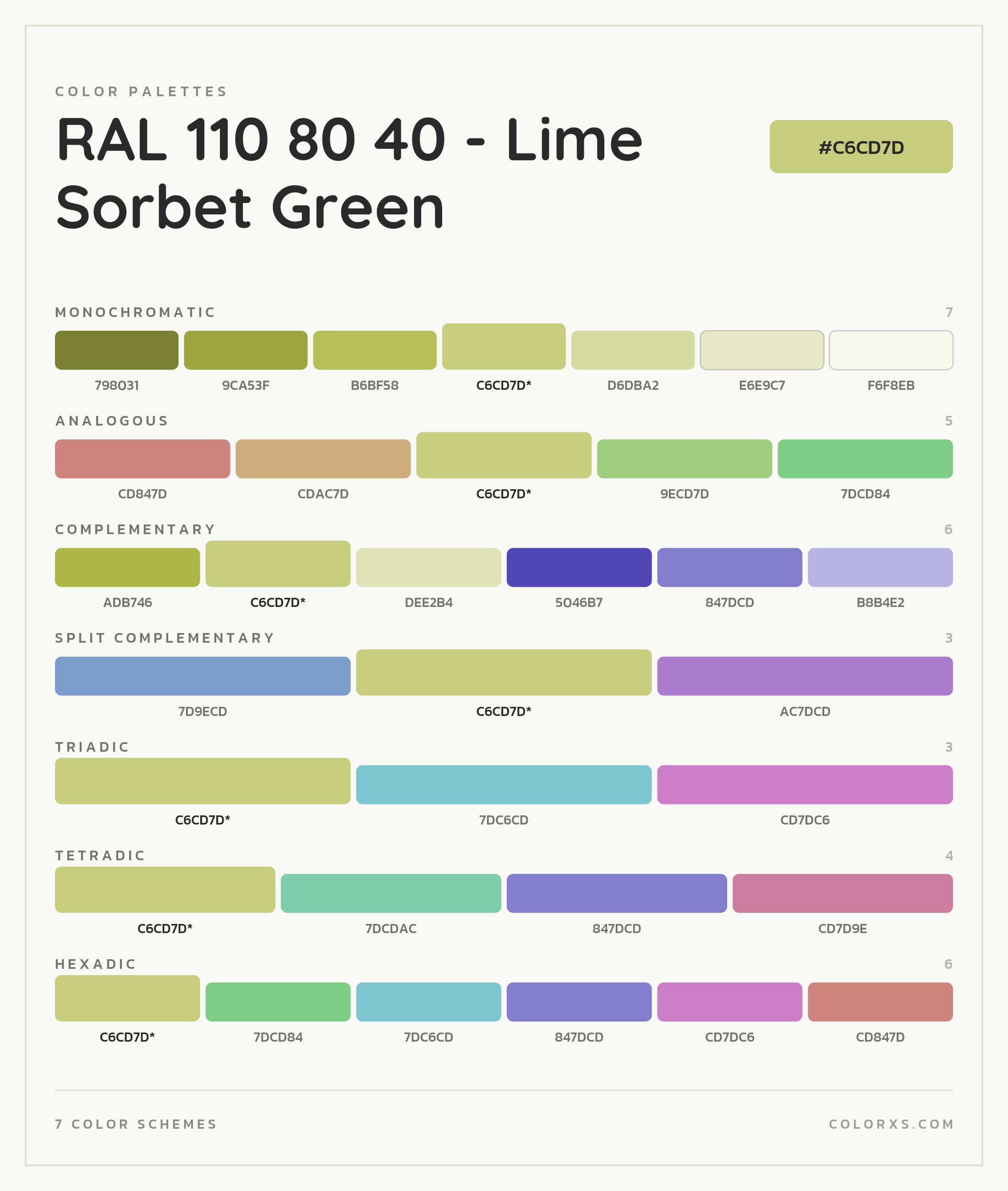 RAL 110 80 40 - Lime Sorbet Green Color Scheme Palettes