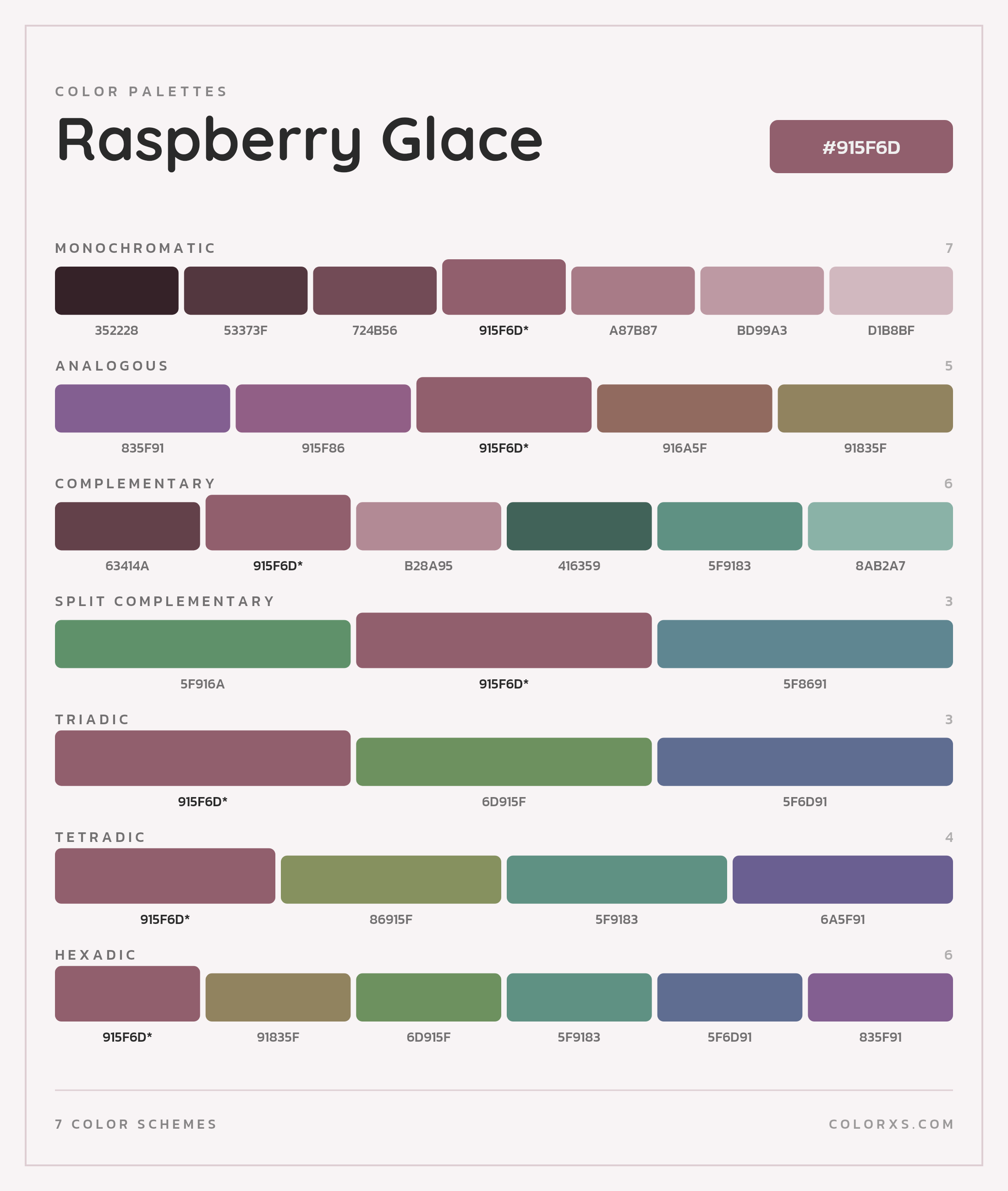 Raspberry Glace Color Scheme Palettes