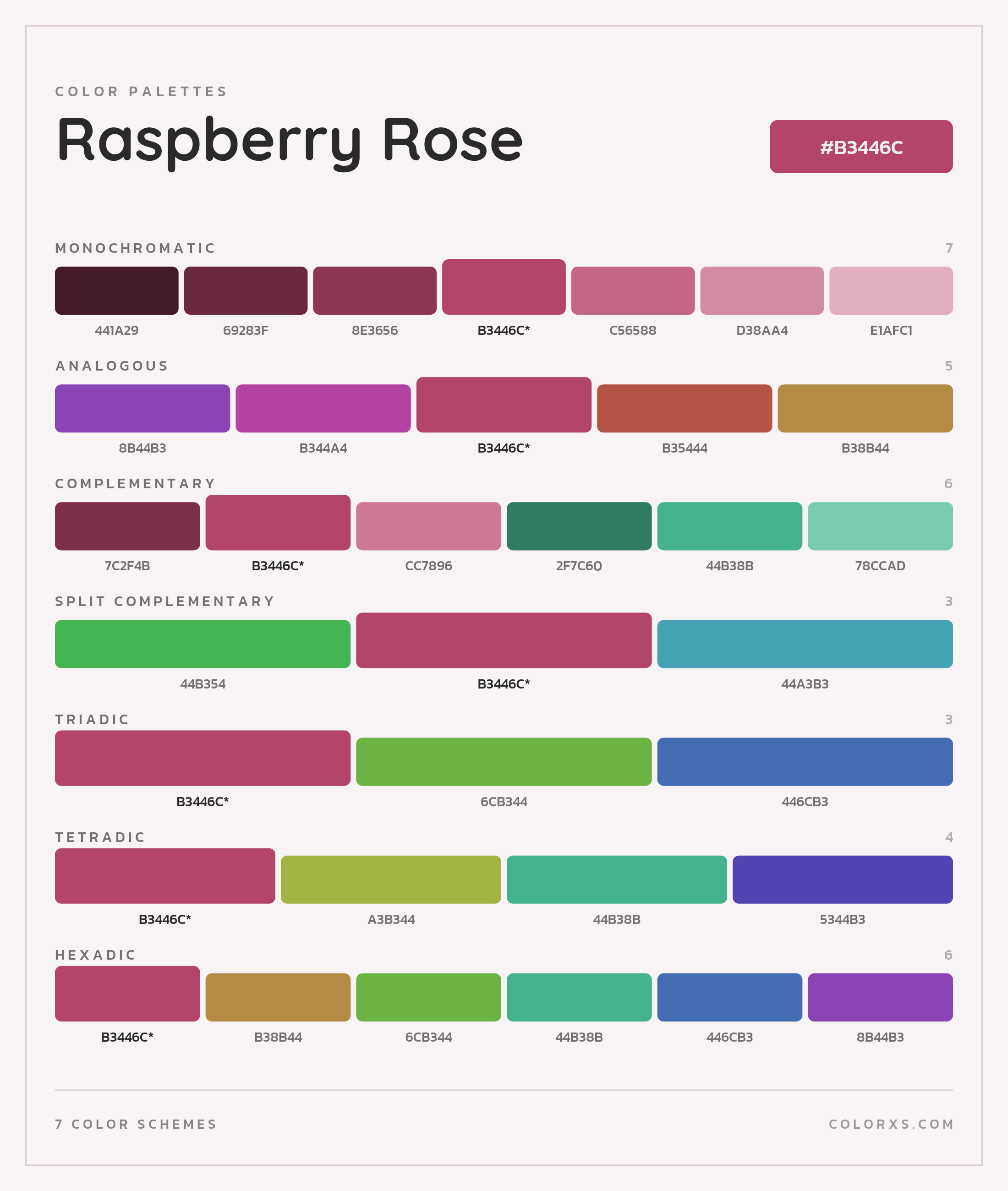 Raspberry Rose Color Scheme Palettes