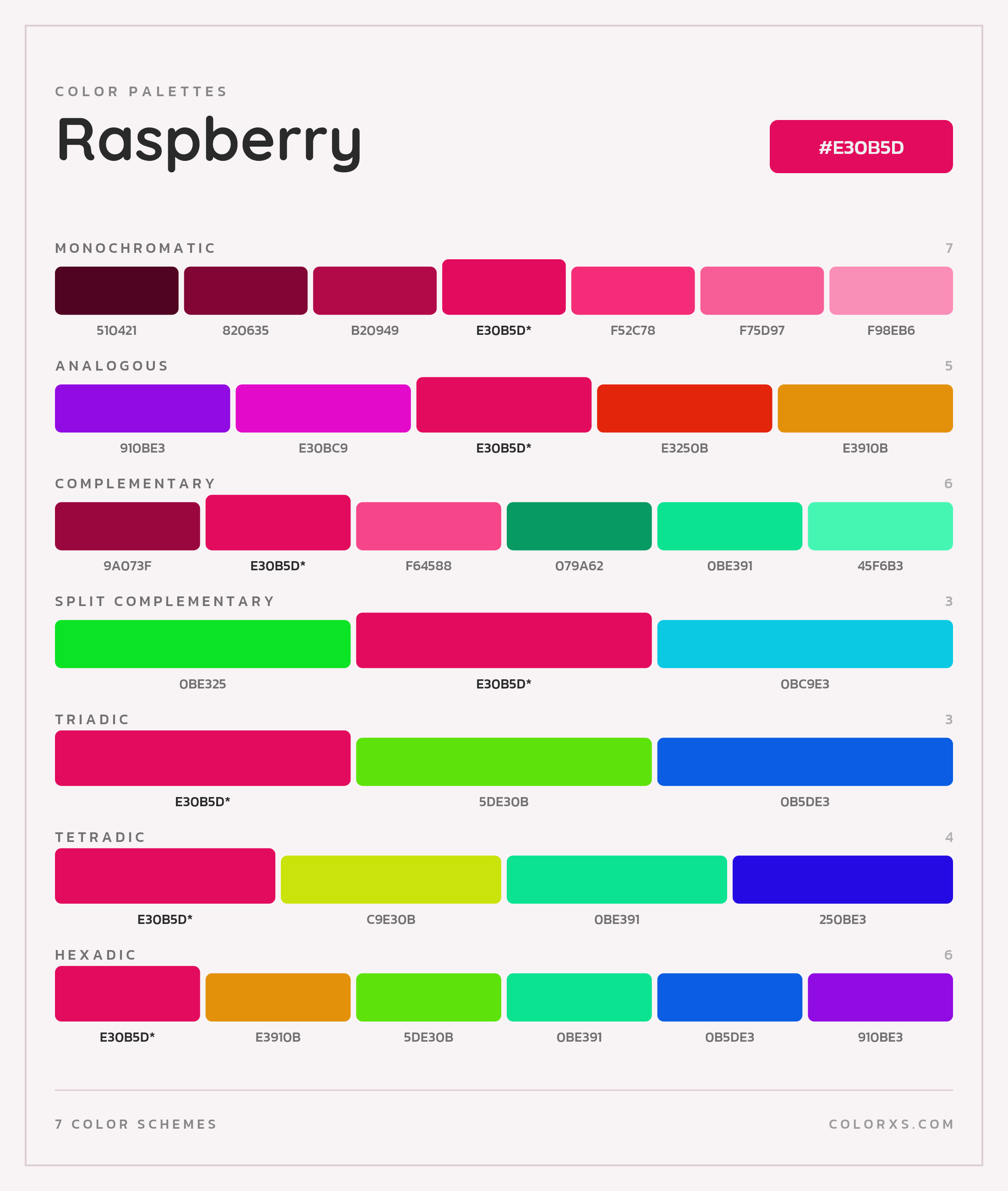 Raspberry Color Scheme Palettes