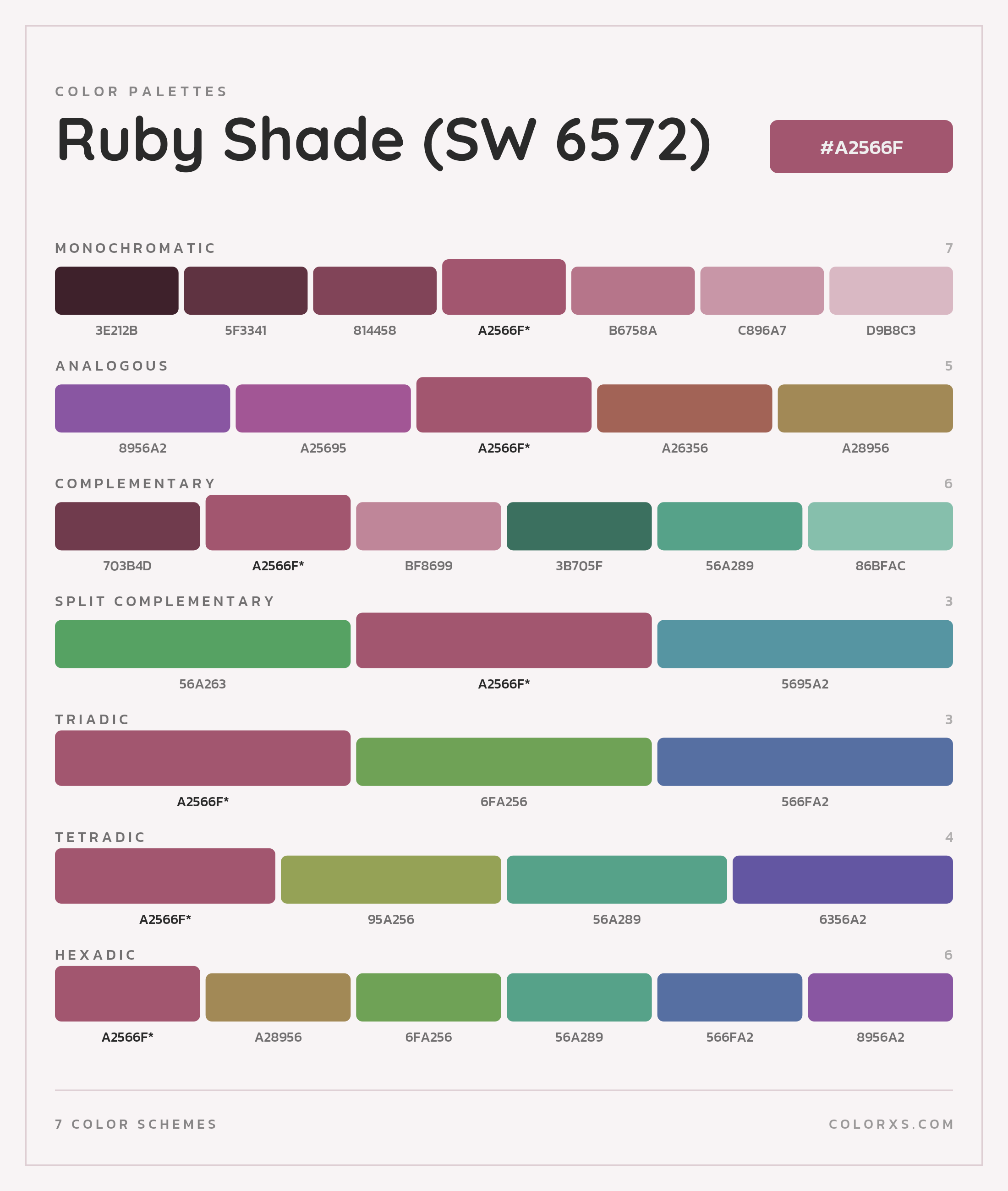 Ruby Shade (SW 6572) Color Scheme Palettes