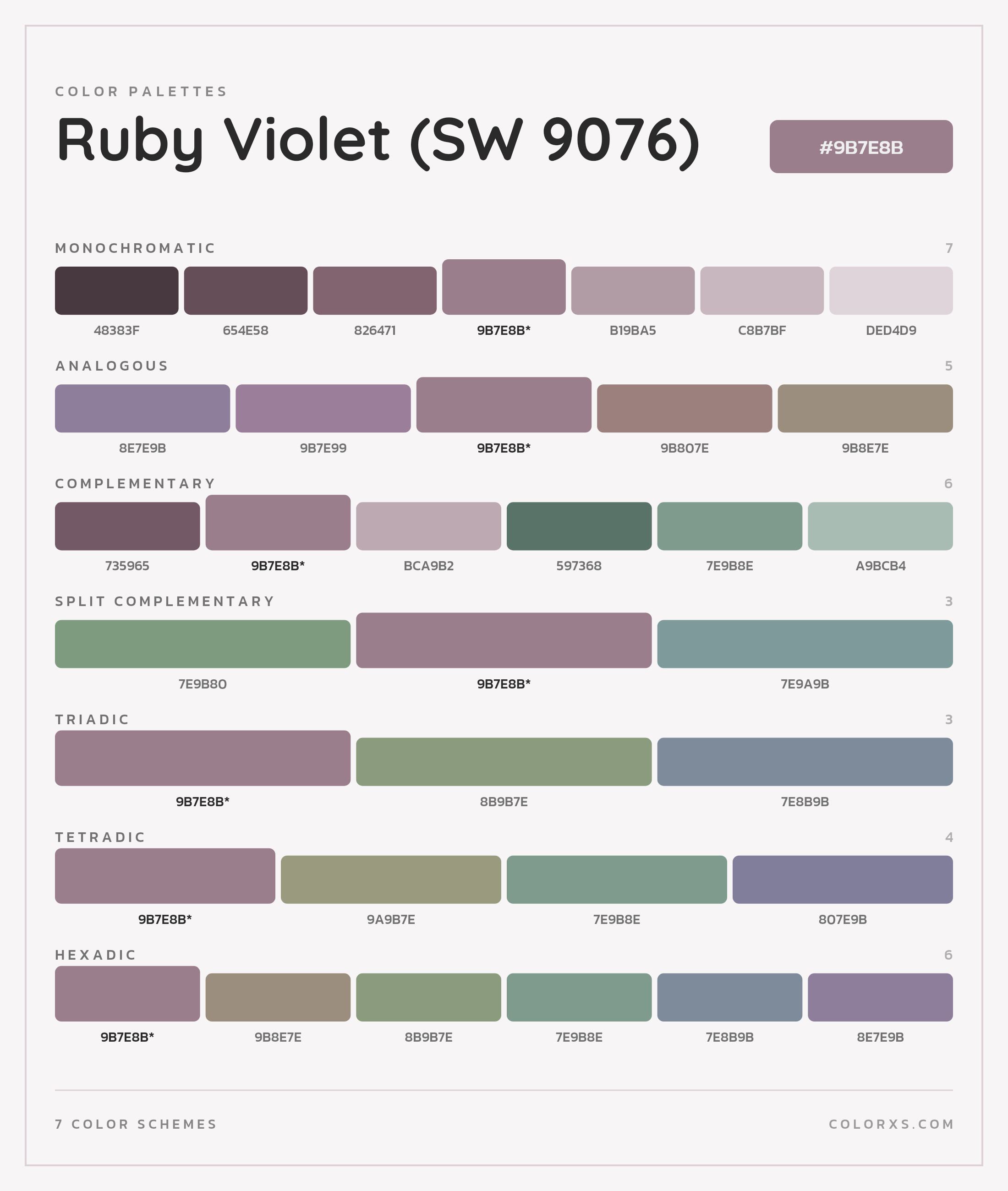 Ruby Violet (SW 9076) Color Scheme Palettes